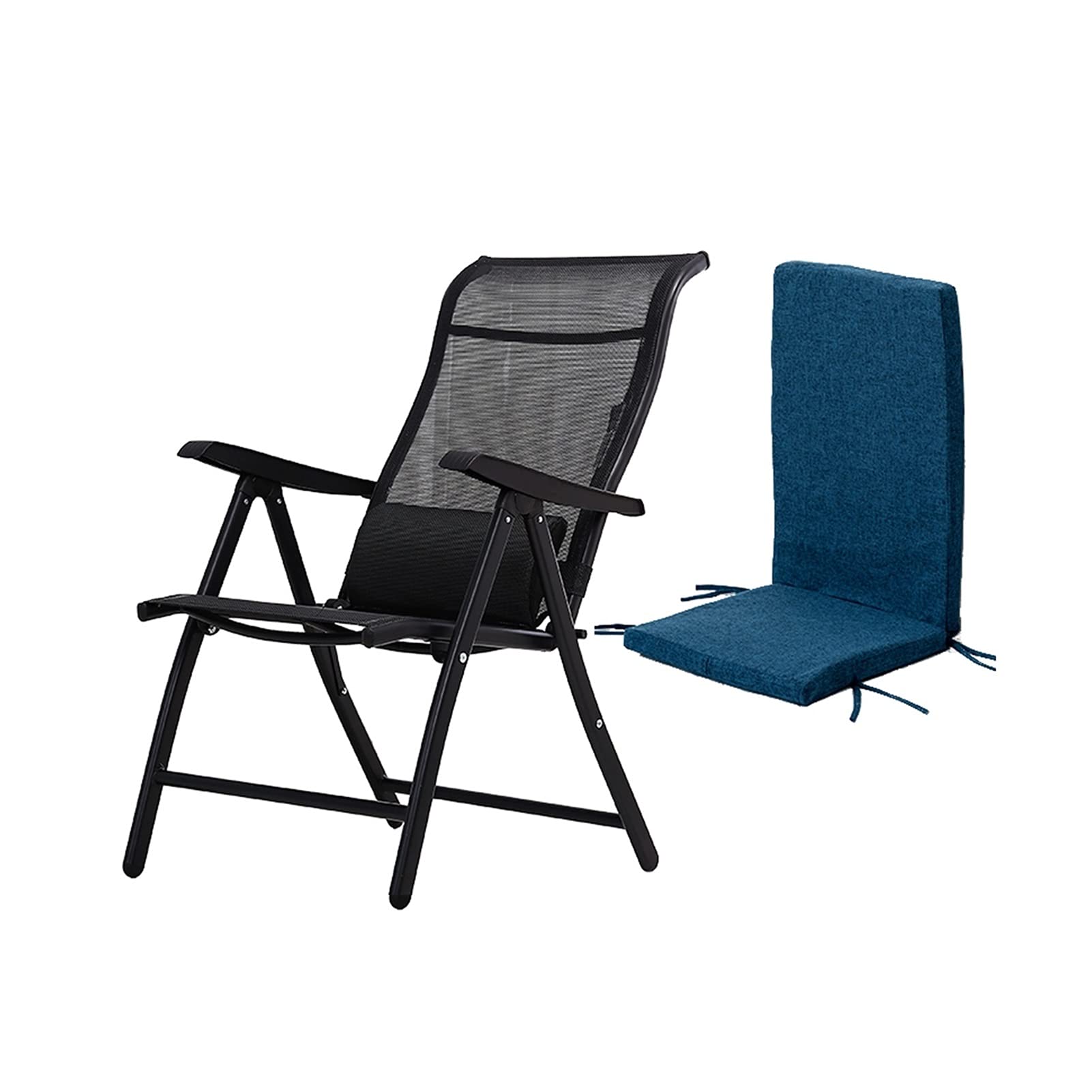 LIXIONG Adjustable Folding High Back Camping Chair - 7-Position Reclining Office Chair with Headrest for Outdoor, Garden, Camping, Patio & Beach - 3 Color Options (Color E)