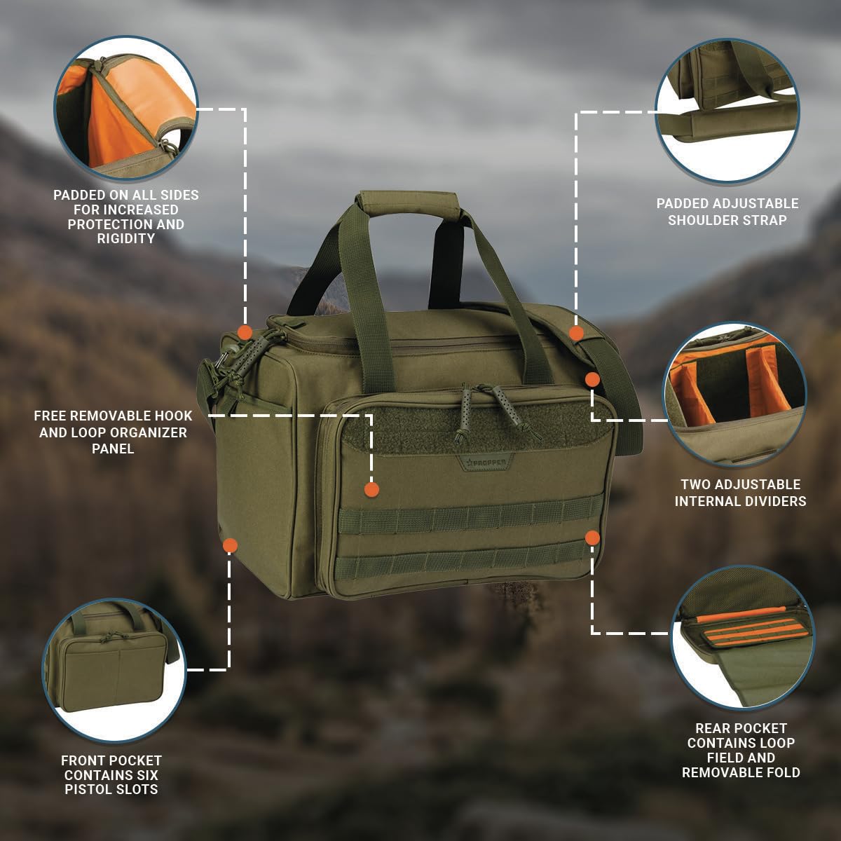 Propper Tactical Range Bag Organizer - Durable Shooting Range Gear for Pistol & Rifle Accessories - Perfect for Gun Range, Hunting & Outdoor Training