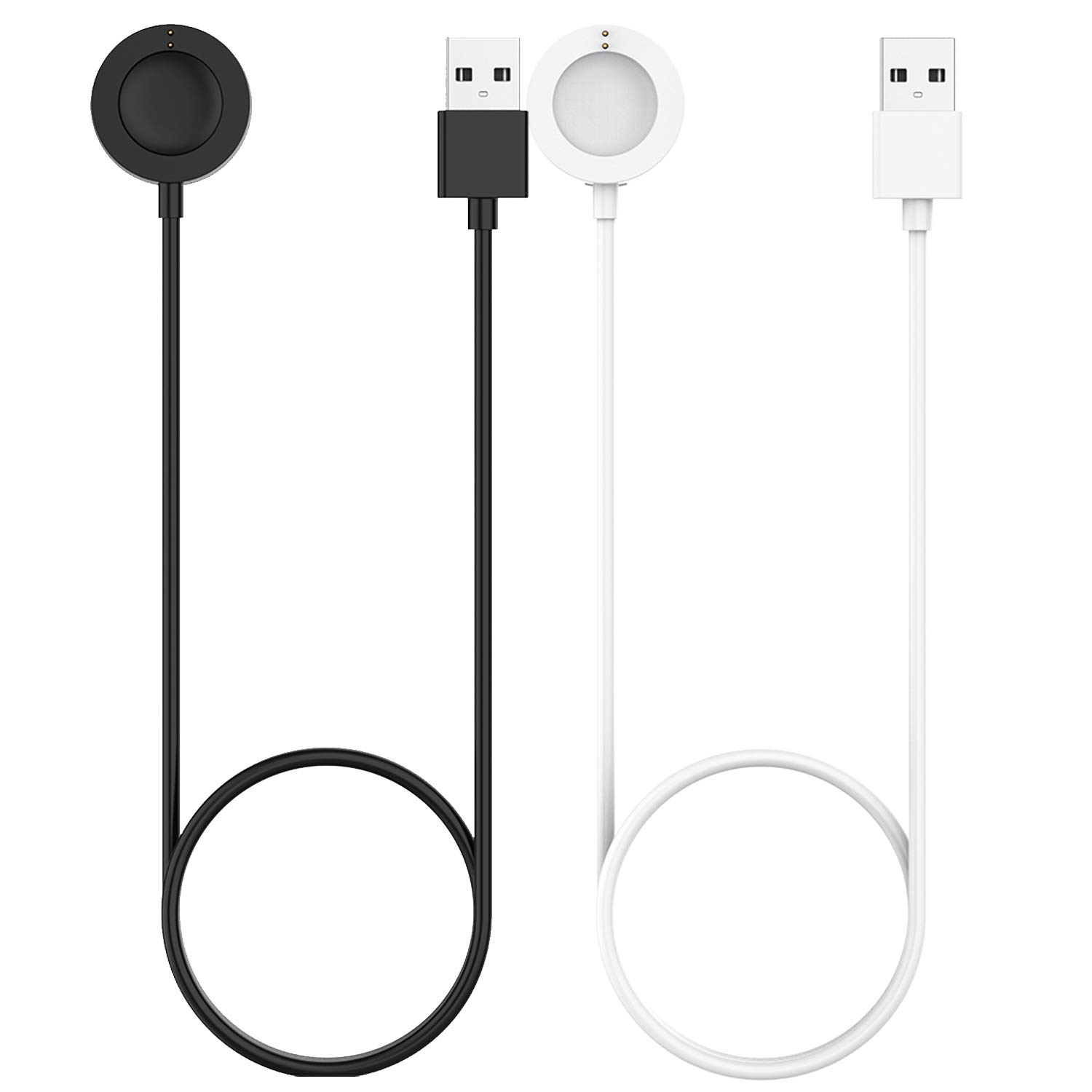Compatible with Citizen CZ Smart Watch Charger - 3.3ft Fast Magnetic Charging Cable Dock for Citizen CZ Smartwatch (Black & White) - Perfect for Home, Office & Travel Use