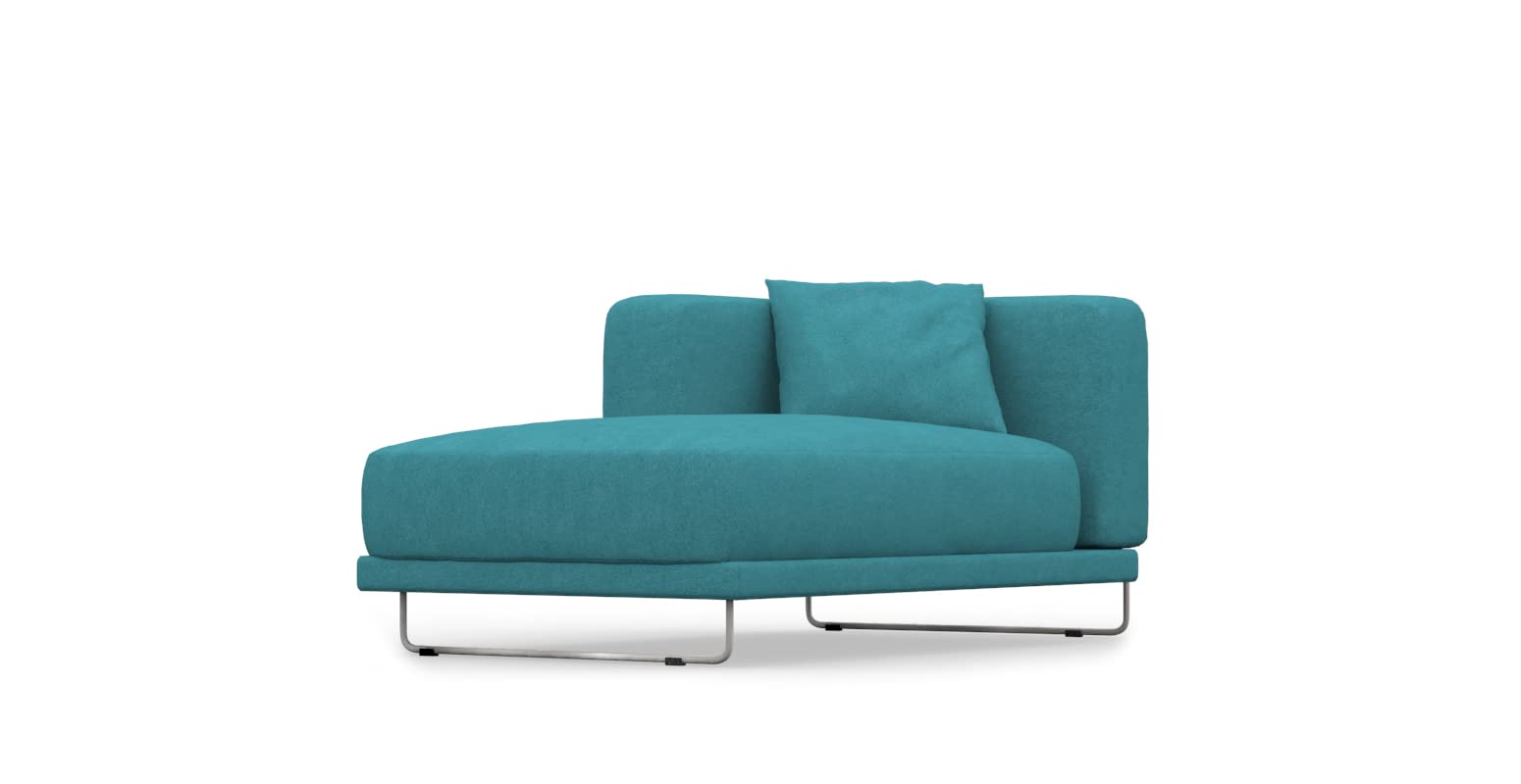 Premium Sofa Slipcover for IKEA TYLÖSAND Chaise Longue Left Section - Soft Velvet Blends Fabric in Azur Blue | Handmade Stretchable Furniture Protector for Living Room, Bedroom & Home Decor