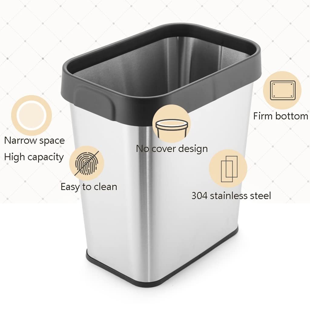 Stainless Steel Kitchen Trash Can - Creative Lidless Indoor Garbage Bin for Living Room, Bedroom, Bathroom - Durable Household Waste Basket (Color: A) | Perfect for Home, Office & Apartment Use