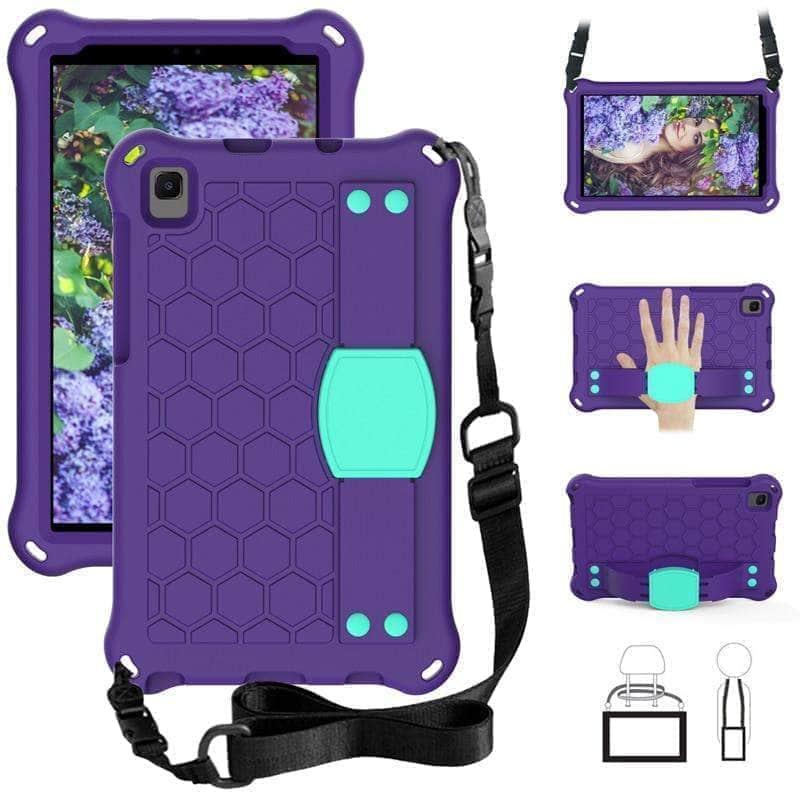 Durable EVA Protective Case for Samsung Galaxy Tab A7 Lite 2021 (T220/T225) with Adjustable Shoulder Strap - Perfect for Travel, School, and Everyday Use