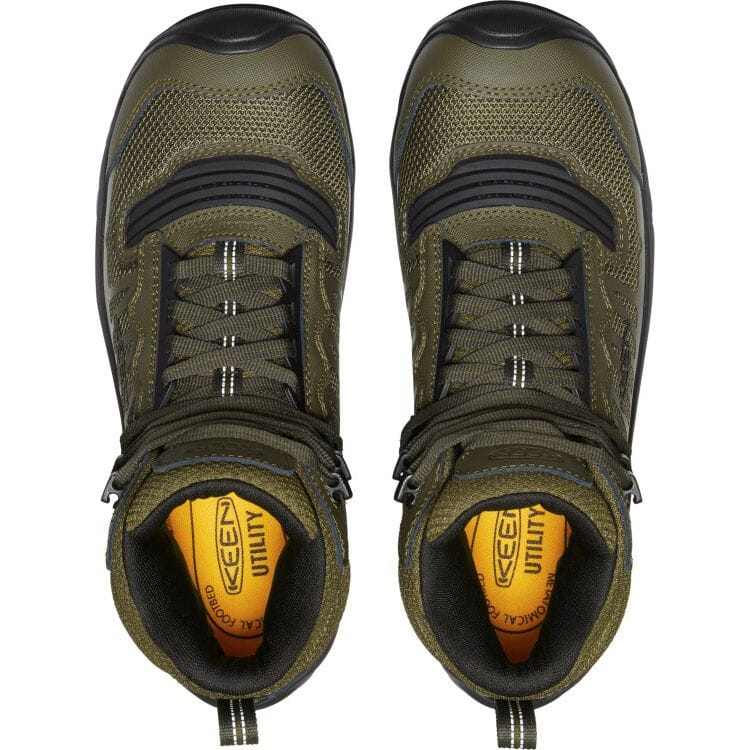 KEEN RENO MID Waterproof Hiking Boots for Men - Carbon Fiber Toe Protection, Medium & Wide Width - Perfect for Outdoor Adventures, Trail Walking & Work Safety