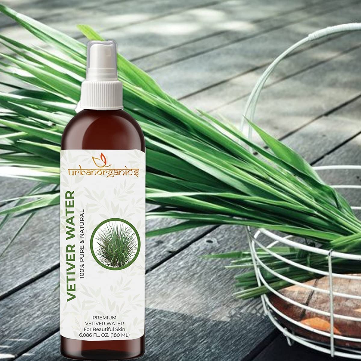 Pure & Natural Vetiver Water Face Toner for Glowing Skin - Chemical-Free, Vegan & Cruelty-Free (180ml) | Hydrating & Soothing Facial Toner for Daily Skincare Routine, Acne-Prone & Sensitive Skin