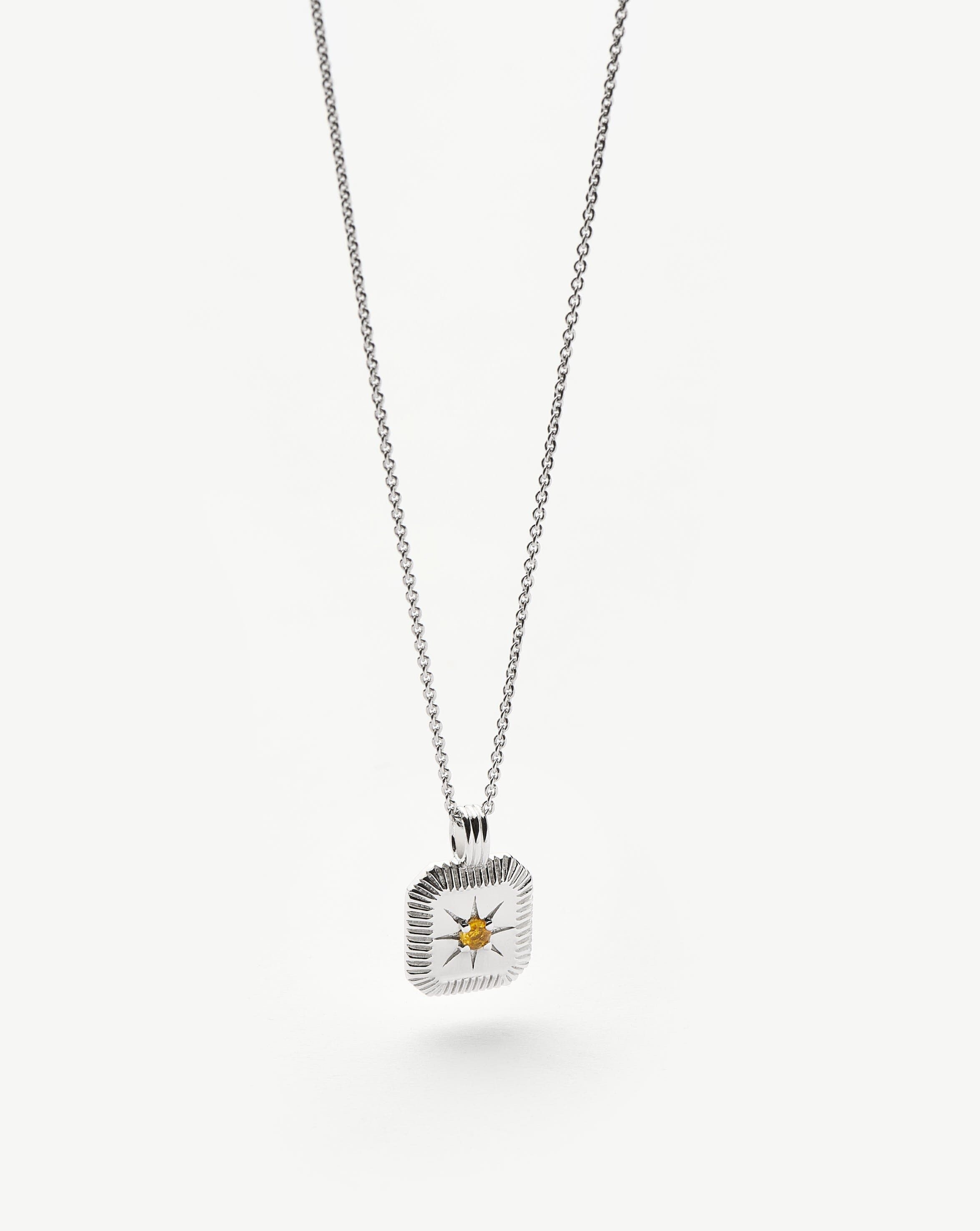 November Birthstone Pendant Necklace - Genuine Citrine Gemstone Jewelry for Women | Perfect Birthday Gift for November Born & Thanksgiving Present