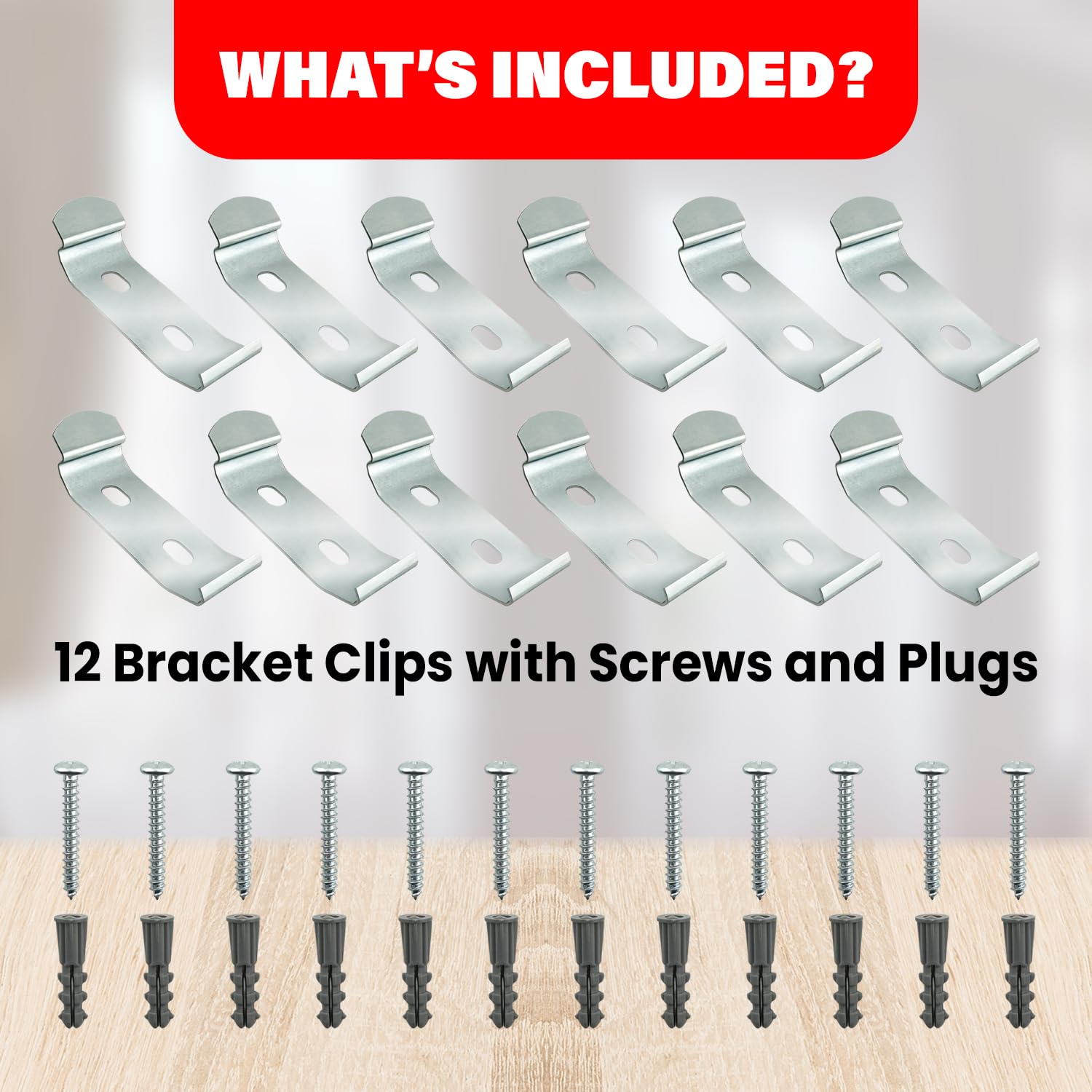 1-15/16 Inch Vertical Blind Bracket Clips with Mounting Screws & Plugs - Heavy Duty Drapery Hardware for Window Treatments - 12 Pack - Perfect for Living Room, Bedroom & Office Blinds