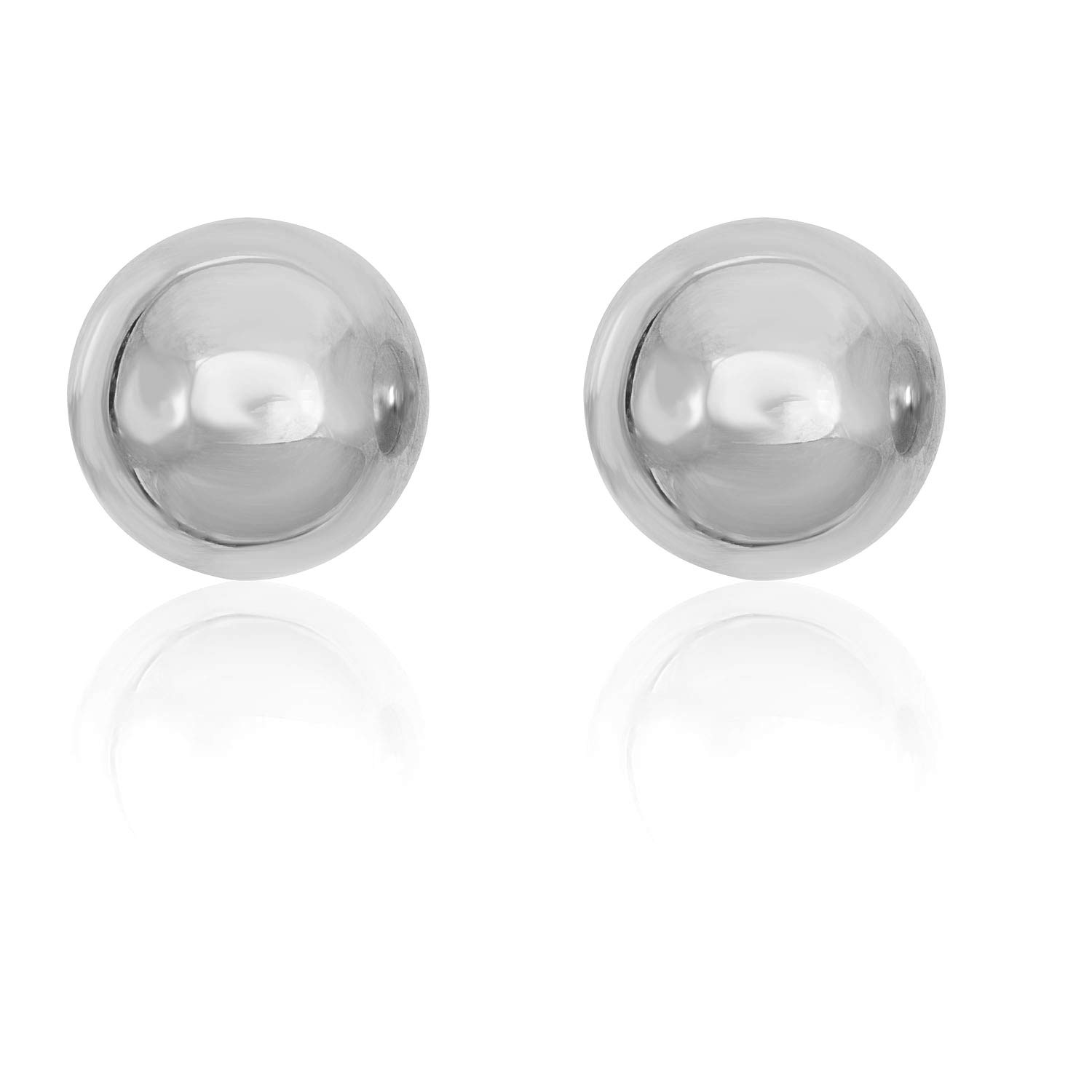 AVORA 925 Sterling Silver Polished Ball Stud Earrings for Women - Hypoallergenic Elegant Jewelry Gift for Everyday Wear & Special Occasions