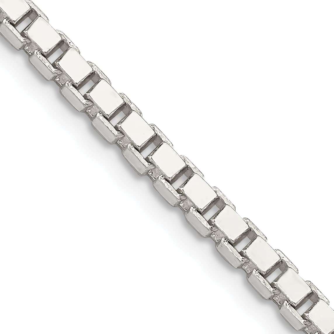 IceCarats 925 Sterling Silver 3.25mm Box Link Chain Necklace for Women - Dainty Layering Necklace, Everyday Jewelry Gift for Her, Perfect for Casual & Formal Occasions