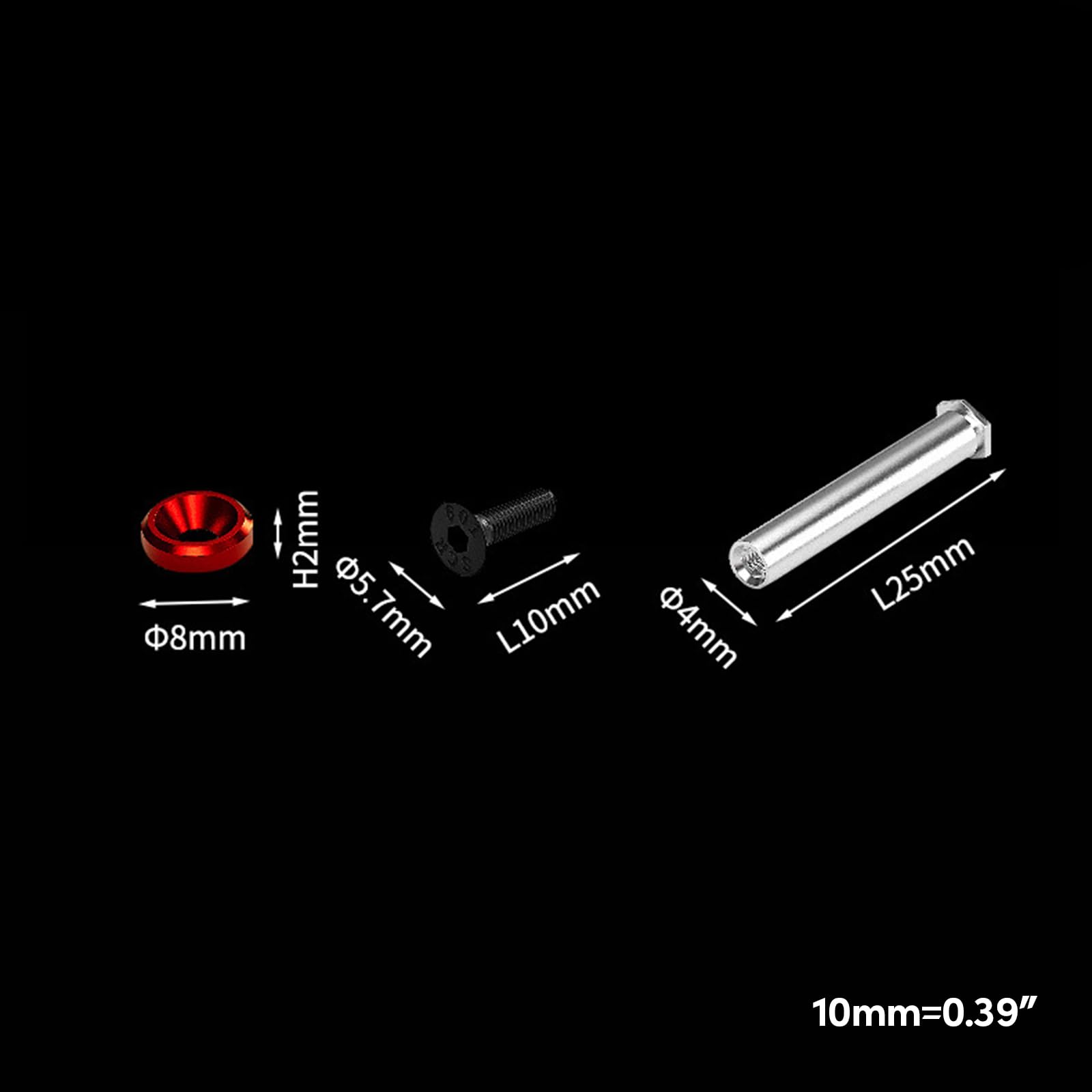 Limtula Premium Anodized Aluminum Alloy Screws & Lock Nuts for PC Case & CPU Cooling Fans - Durable Computer Fan Mounting Hardware Kit (Pack of 4) - Perfect for Gaming PC Builds & Computer Upgrades