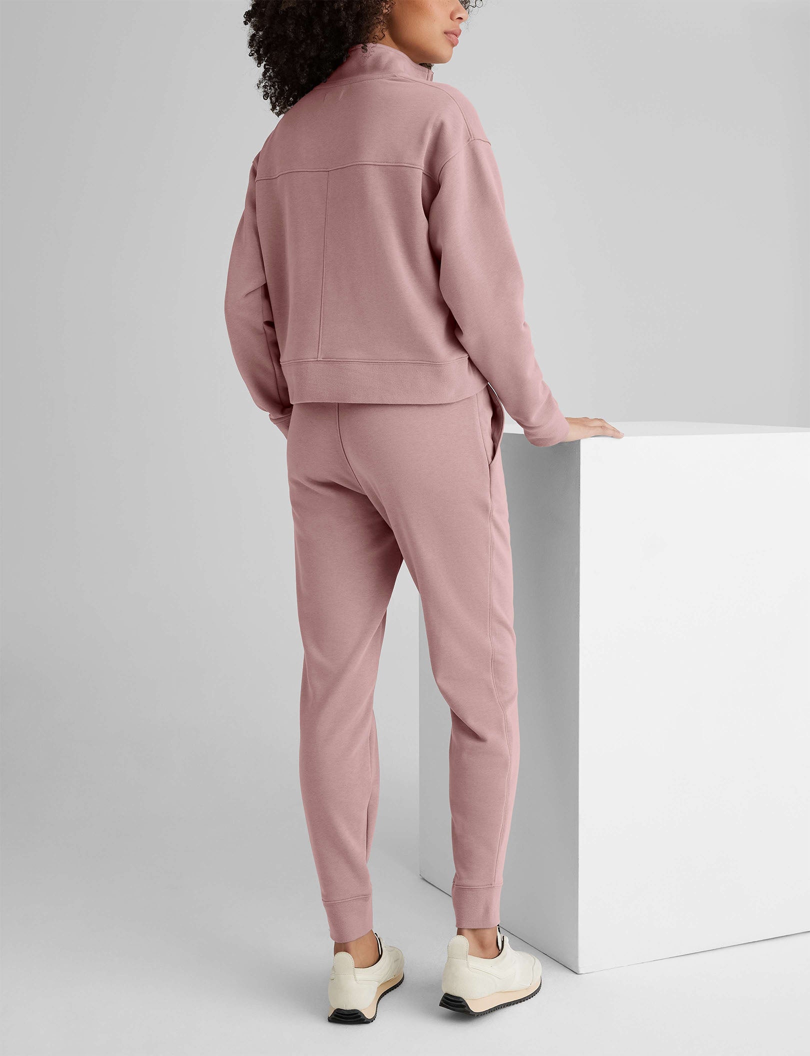 Women's French Terry Half Zip Hoodie & Jogger Pants Set - Soft Lounge Wear for Home, Gym, and Casual Outings