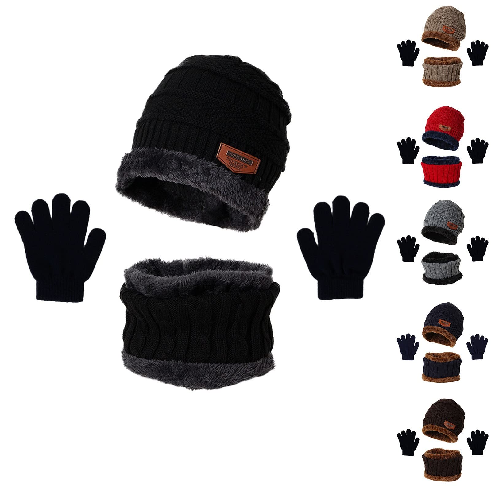 Warm Winter Knitted Hat, Mittens & Scarf Set for Toddlers & Kids - Cozy Beanie, Gloves & Neck Warmer Gift Set for Boys & Girls - Perfect for Snow Play, Outdoor Adventures & Holiday Photos