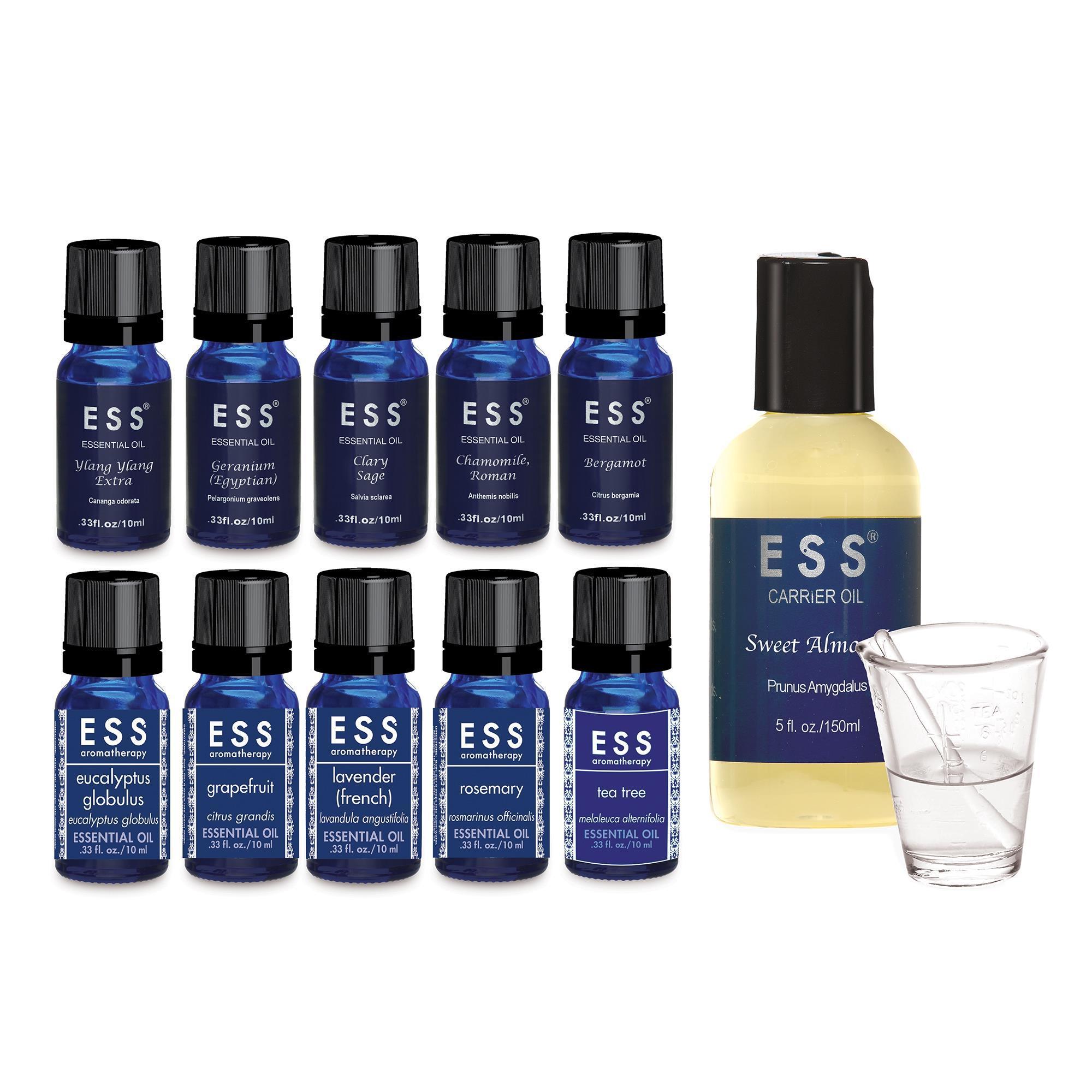 ESS Aromatherapy Starter Kit - Essential Oil Diffuser Set with 6 Premium Oils for Relaxation, Sleep & Stress Relief | Perfect for Home, Office & Spa Use