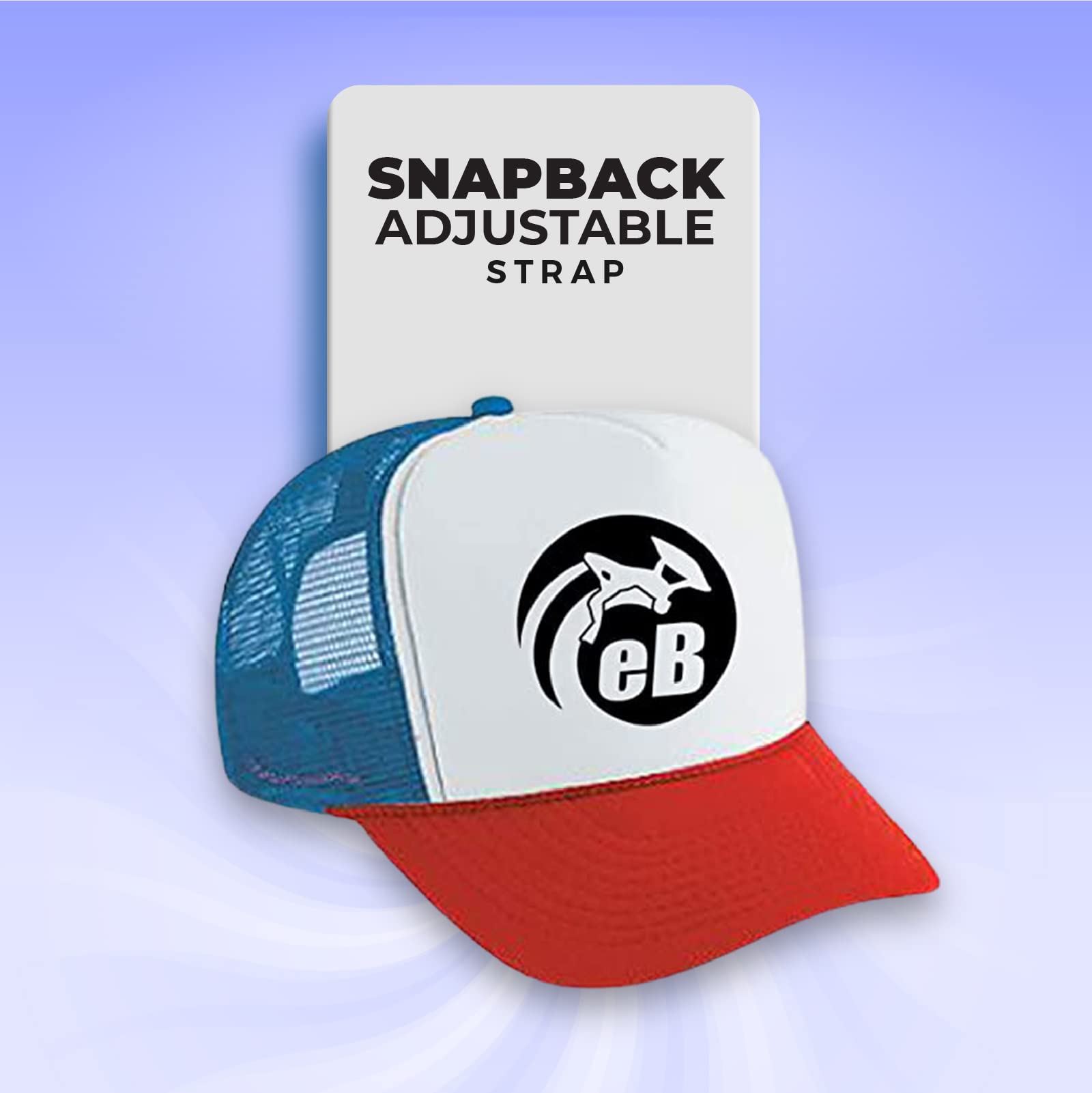 Youth Trucker Circle Hat - Red/White/Red Adjustable Snapback Cap for Boys & Girls | Perfect for Outdoor Activities, Sports, and Casual Wear