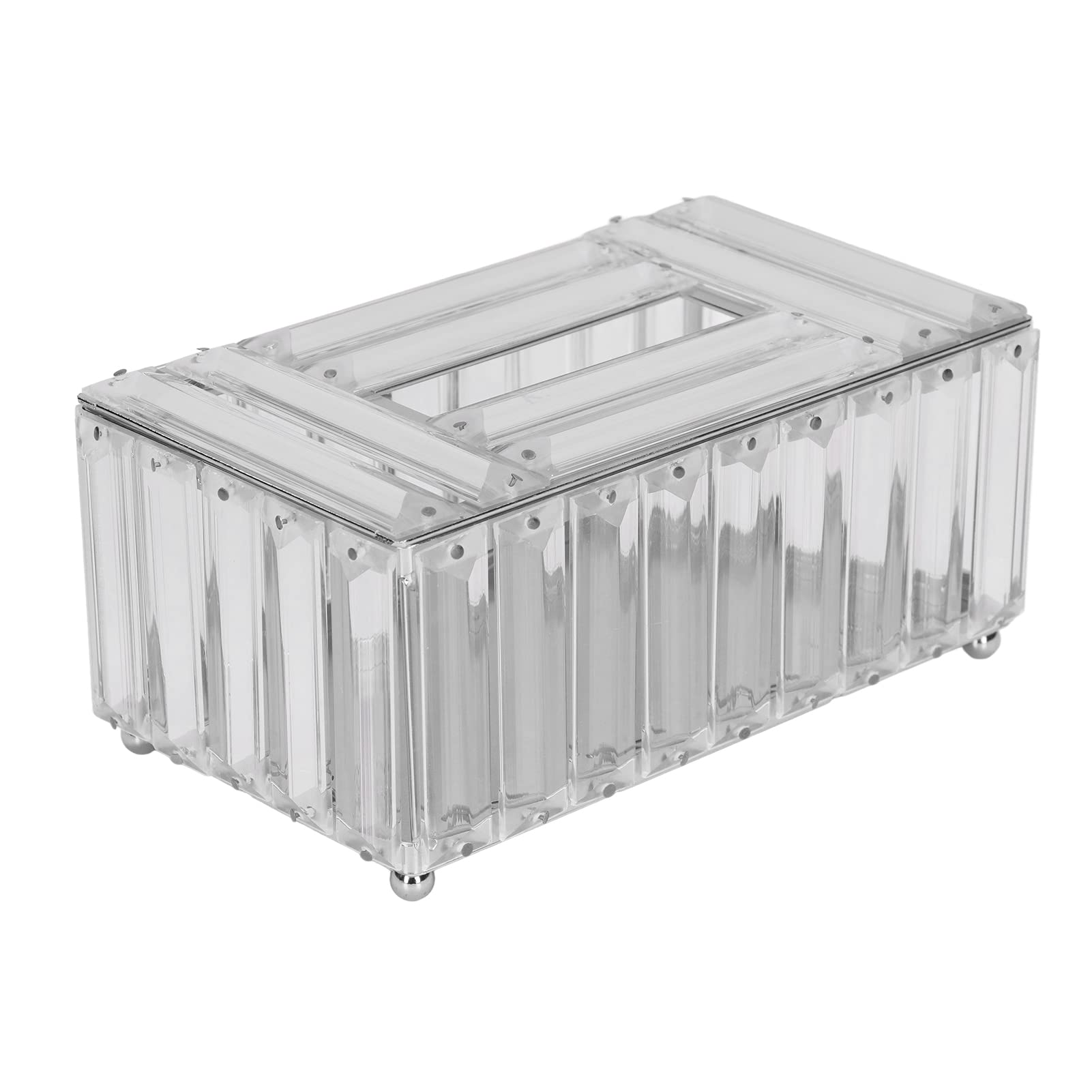 CHICIRIS Stainless Steel Tissue Box Holder - Elegant Multi-Purpose Desk Organizer for Office & Home Decor (Silver) | Perfect for Living Room, Bedroom, and Workspace