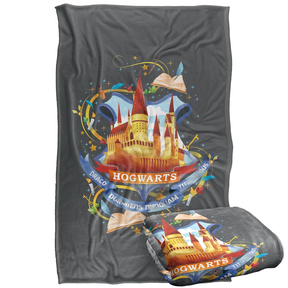 Harry Potter Hogwarts Crest Watercolor Throw Blanket - 36
