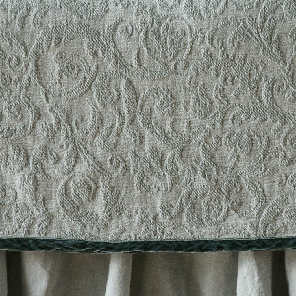 Adele Coverlet with Silk Velvet Piping - Luxury Bedding Set for Master Bedroom & Guest Room Decor
