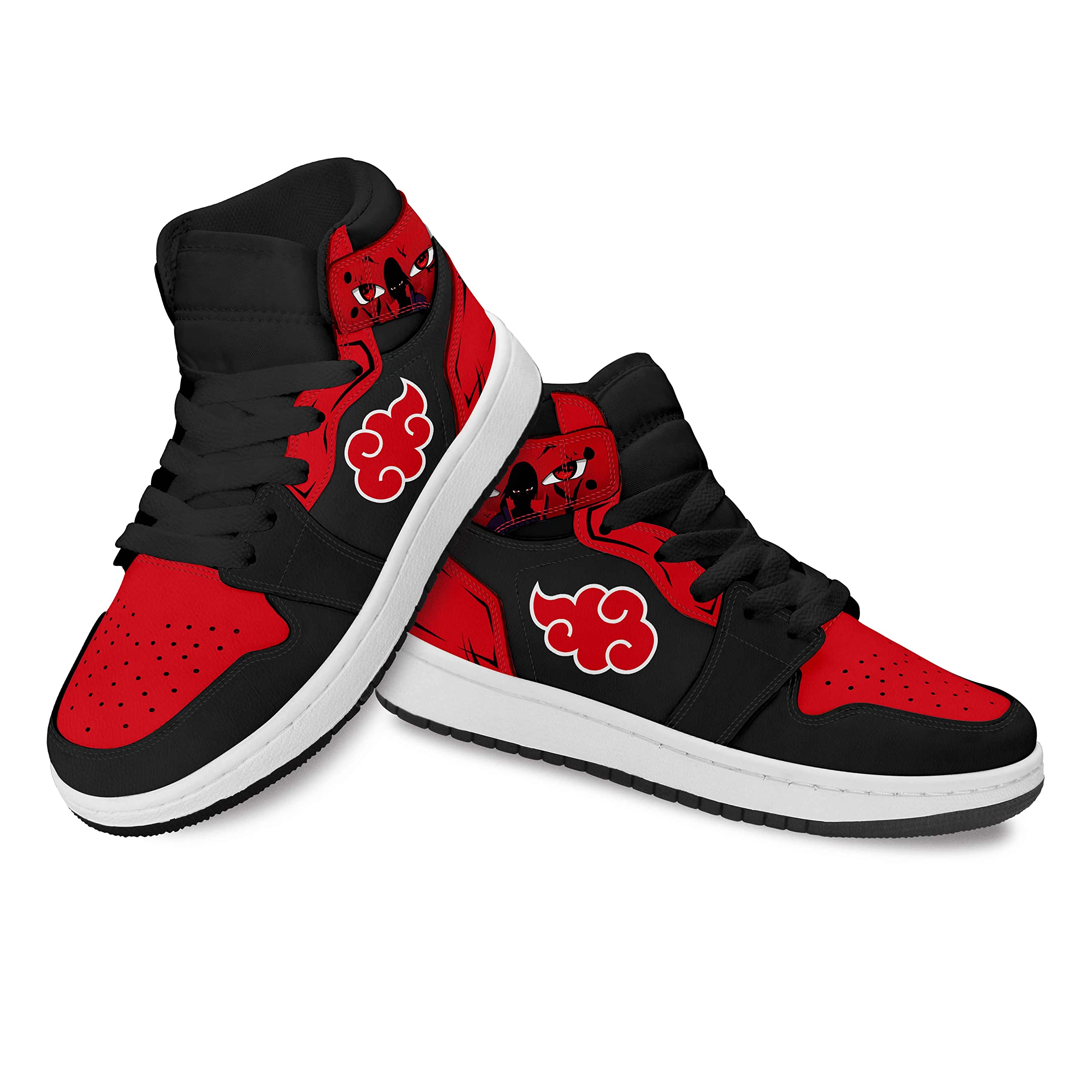 **Nuovovoi Kids Anime Shoes - Custom Naruto Itachi High-Top Sneakers for Boys & Girls - Perfect for Cosplay, School & Casual Wear**