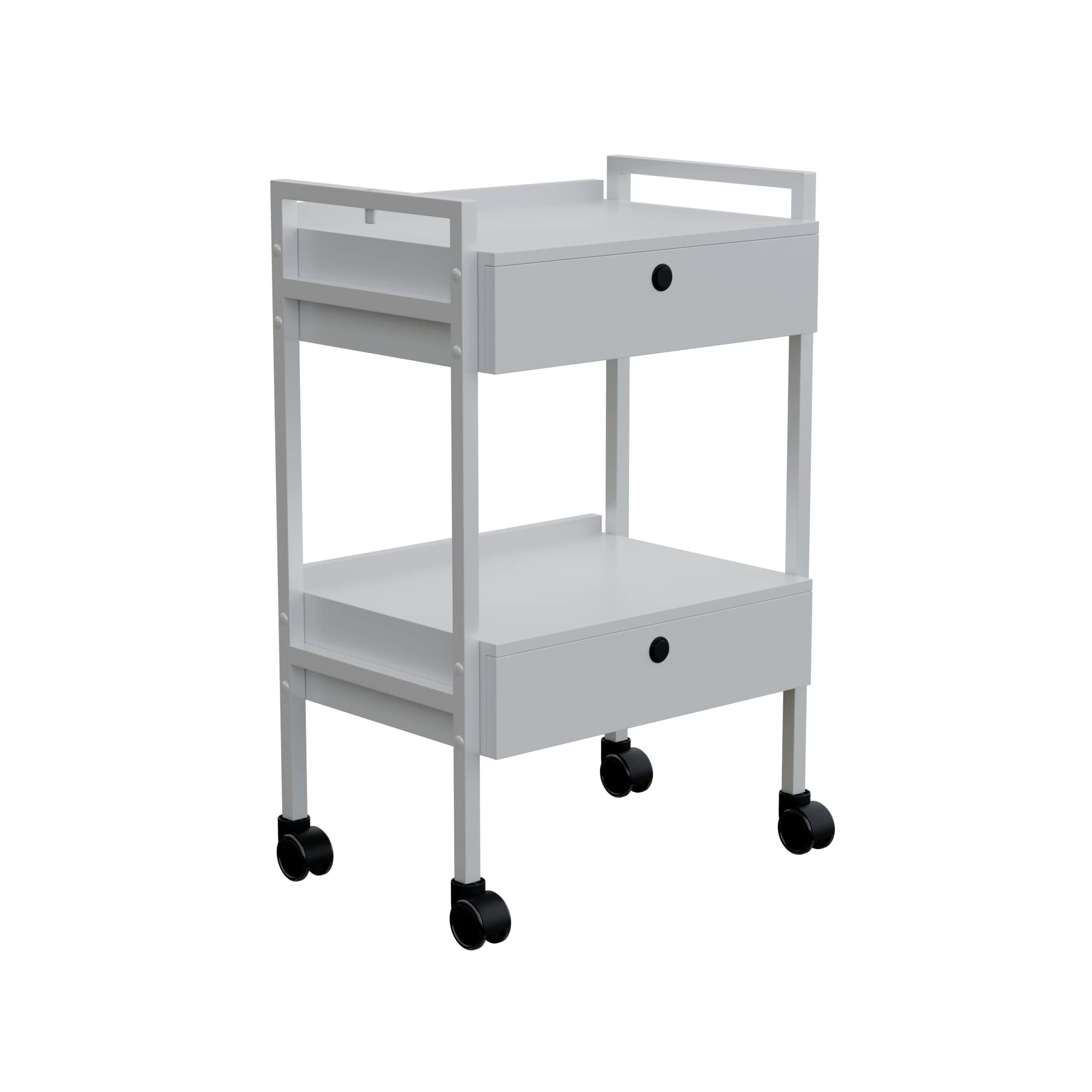 Locking Beauty Treatment Trolley with Drawers - White Cosmetic Cart for Salon, Spa & Clinic - USA-1019 | Perfect for Stylists, Estheticians & Medical Professionals