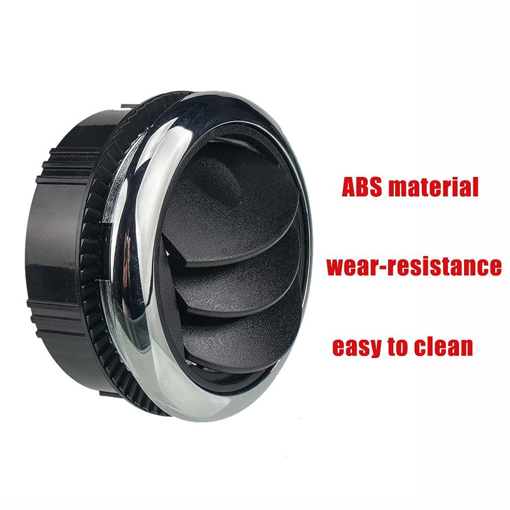 Universal Round Air Vent Deflector - 1 Pair Black AC Ceiling Vent Cover for Car, RV, Bus & Home - Improve Airflow & Comfort for Driving, Camping & Indoor Cooling