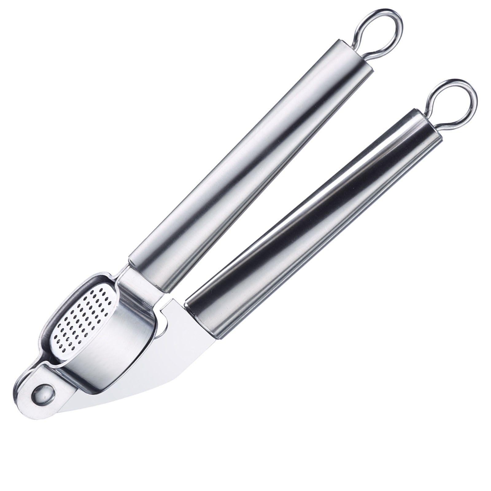 Westmark 18362270 Premium Stainless Steel Garlic Press - Effortless Crushing, Easy to Clean, Rust-Resistant (Silver/Gray) - Perfect for Cooking, Meal Prep & Garlic Lovers