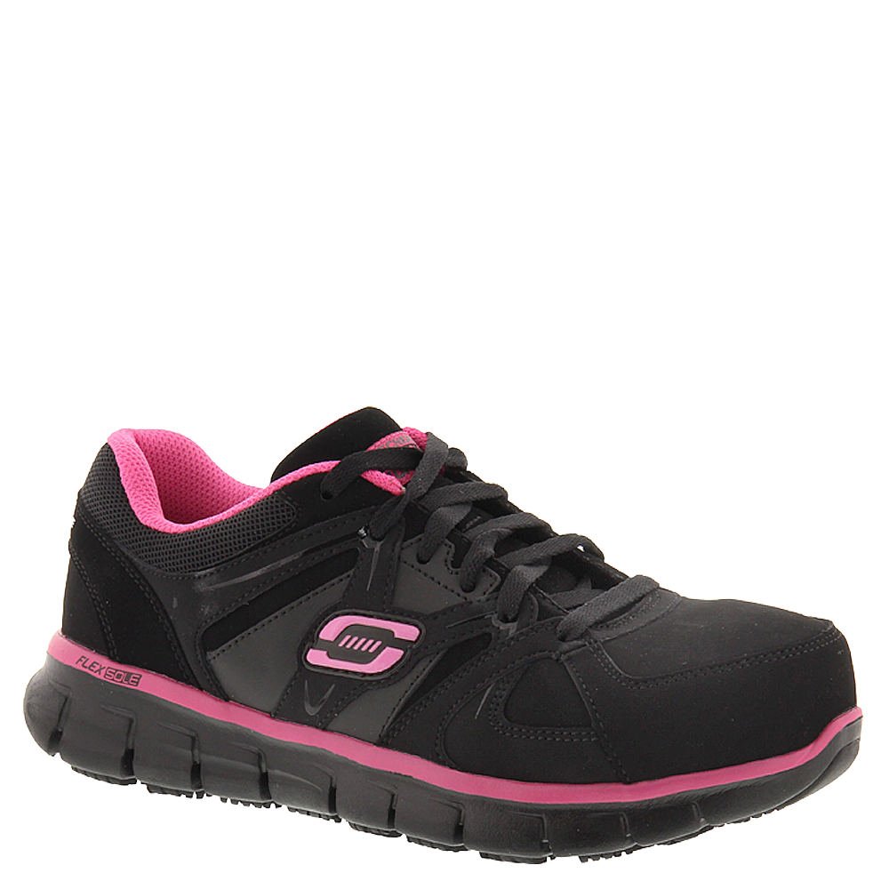Women's Synergy Sandlot Alloy Toe Lace-Up Work Shoes - Steel Toe Safety Footwear for Construction, Warehouse & Industrial Work - Comfortable Non-Slip Work Boots for Women