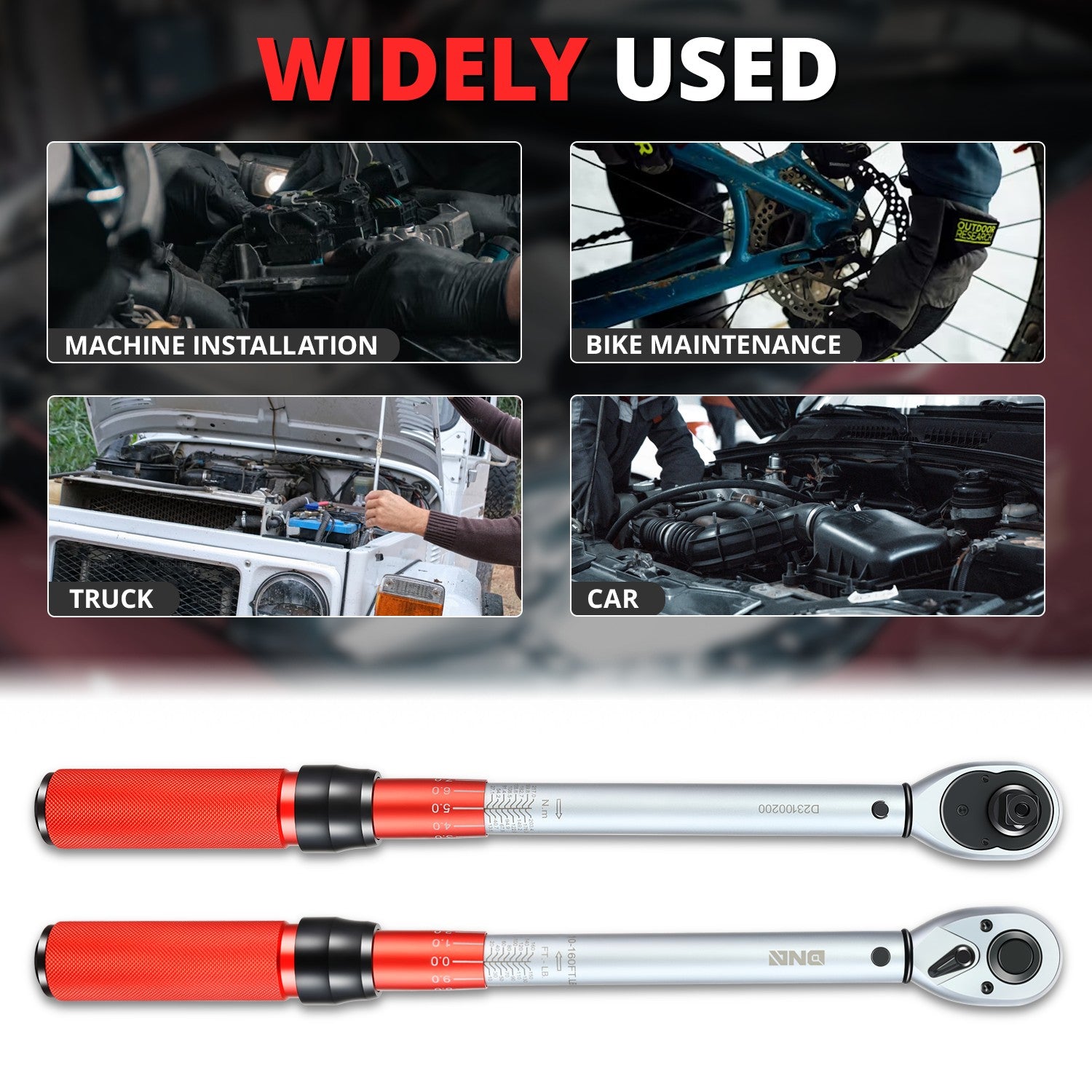 1/2 in. Drive Click Torque Wrench - 10-160 FT.LB (13.6-21.7 N.M) - Precision Torque Tool for Automotive, Mechanical & DIY Projects