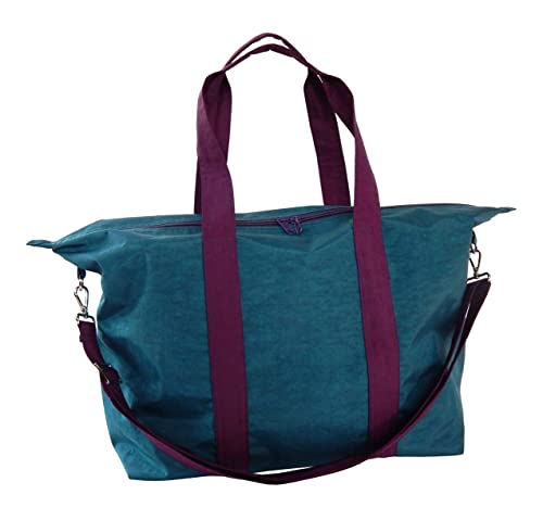 Virine Water-Resistant Nylon Carry All Tote Bag - Dark Teal | Perfect for Travel, Diaper Storage, Gym & Overnight Trips | Durable Multi-Purpose Organizer for Women & Men