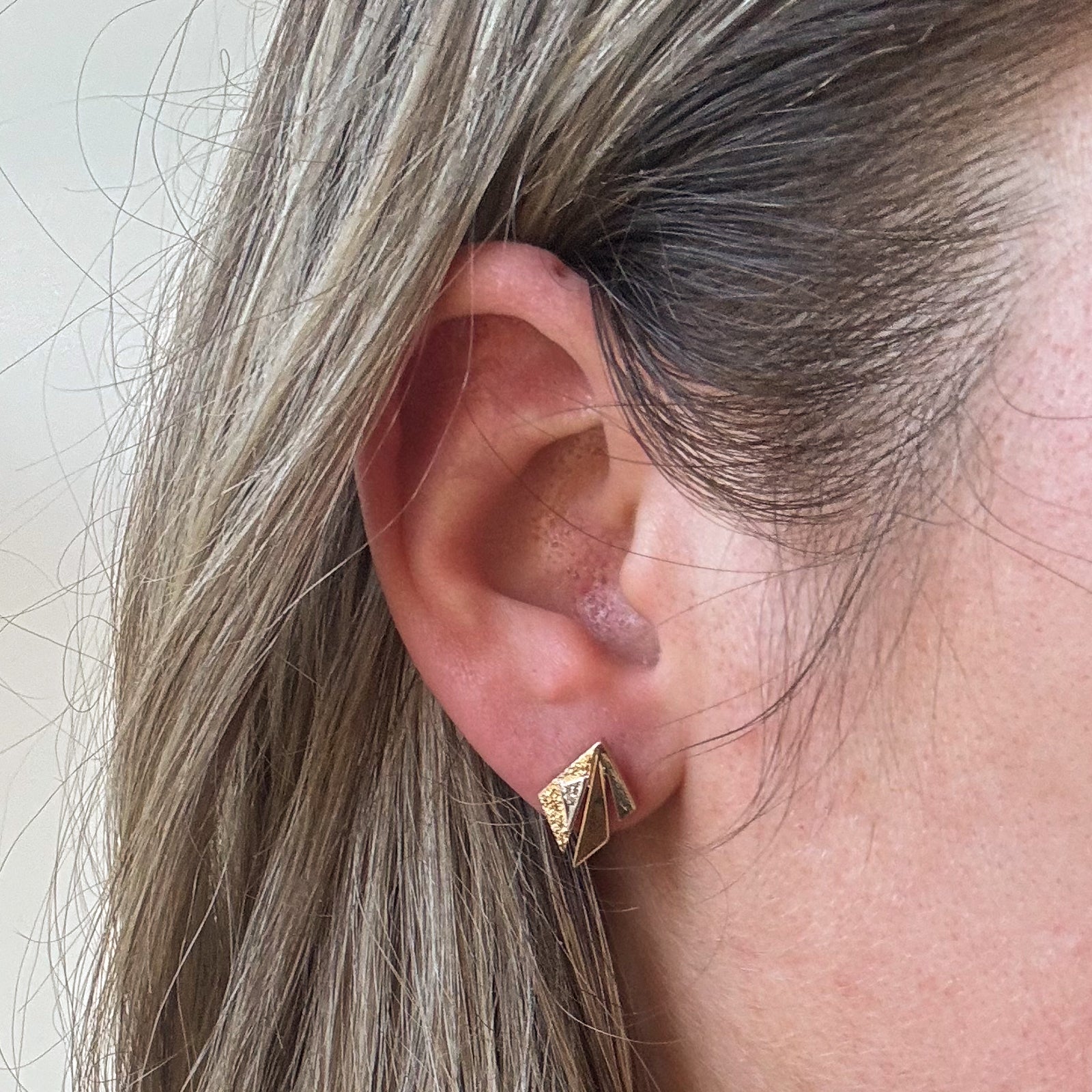Diamond Abstract Earrings for Women | 0.02ctw Genuine Diamond Stud Earrings | Perfect for Weddings, Parties & Everyday Elegance