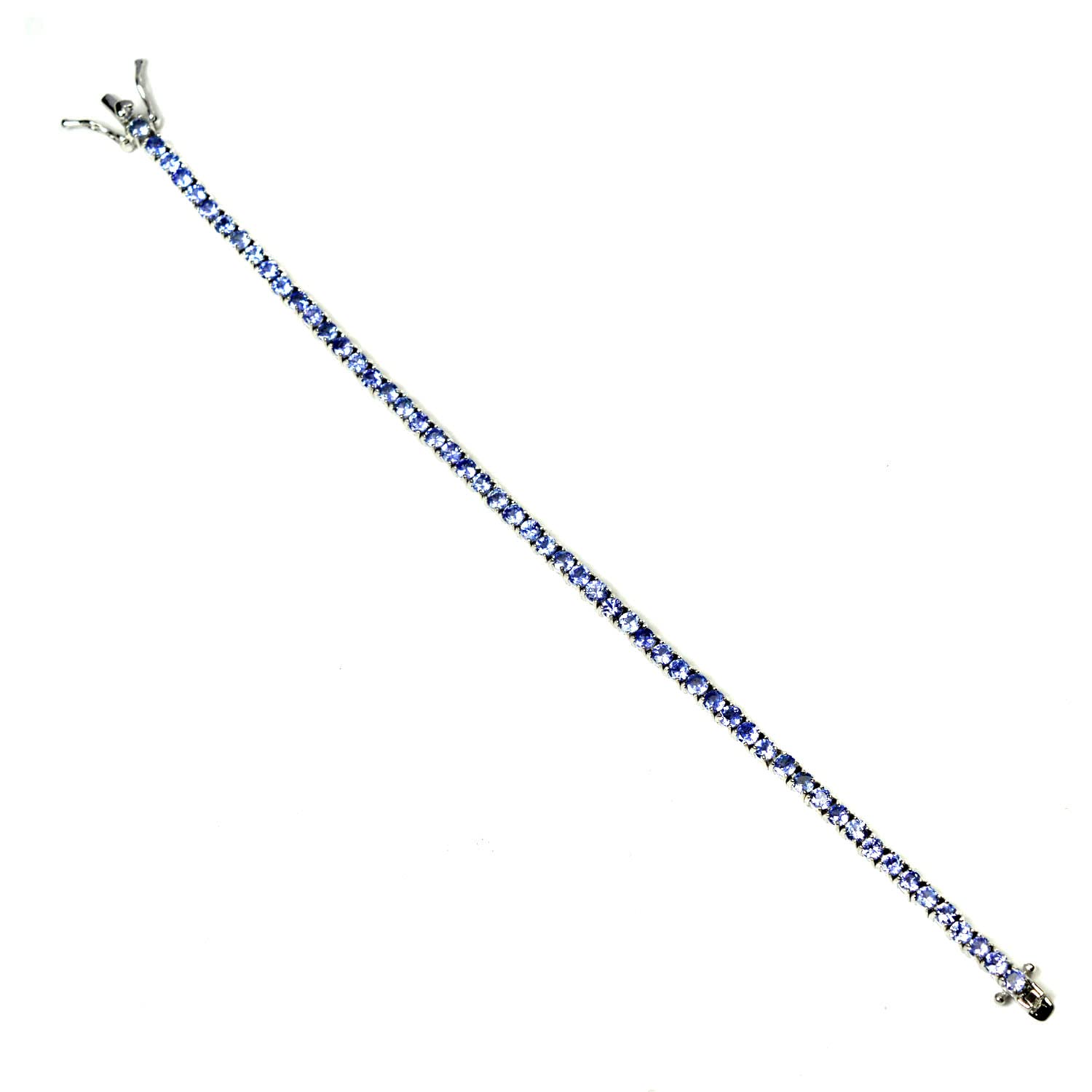 Natural 3mm Round Cut Blue Tanzanite Tennis Bracelet in 925 Sterling Silver - December Birthstone Jewelry, Wedding Proposal Gift, Mother's Day Present for Mom - Perfect for Bridal Accessories, Anniversary Celebrations & Special Occasions
