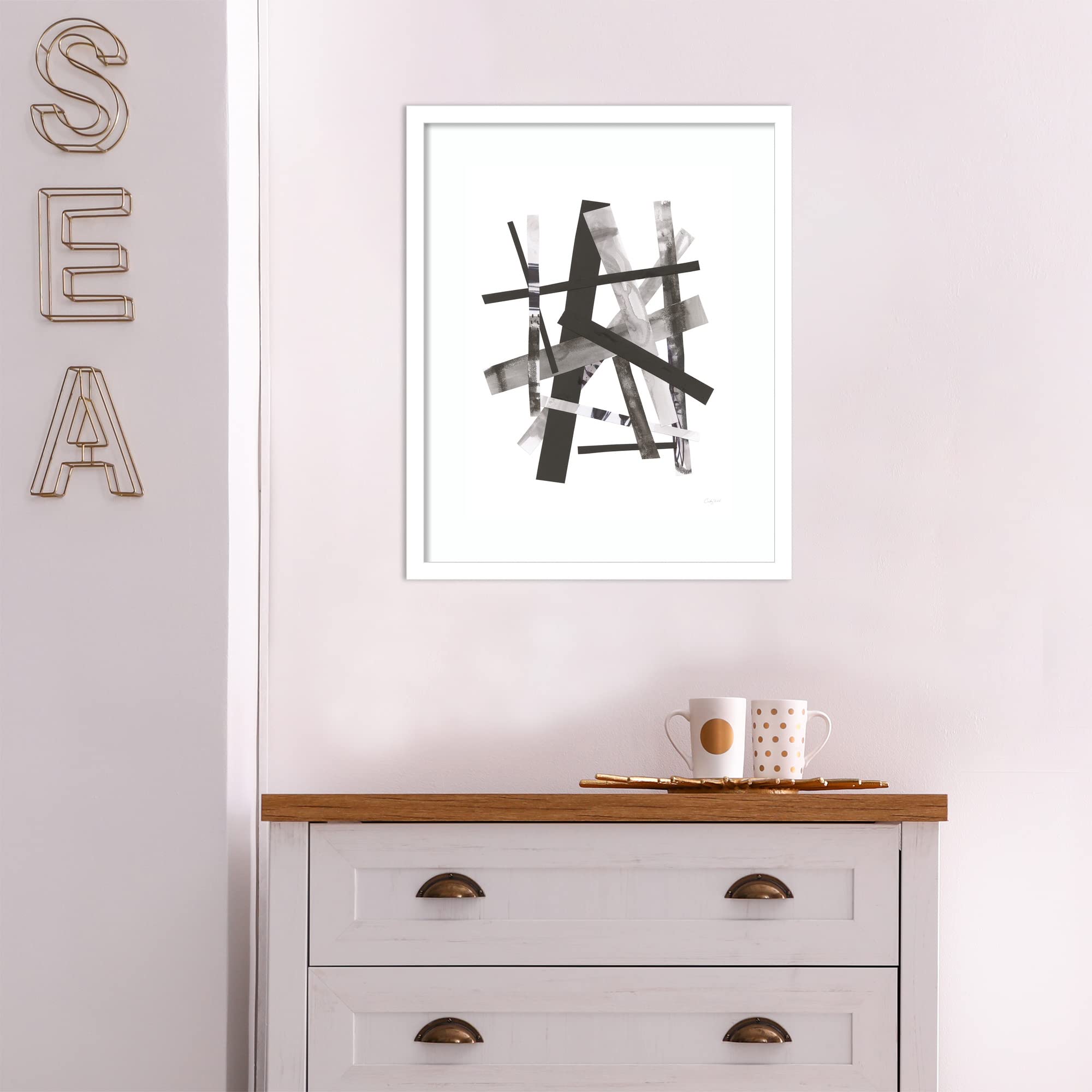 Amanti Art Framed Wall Art Print 21x17 - Sunday Morning II Abstract Painting by Courtney Prahl | Modern Contemporary Home Decor for Living Room, Bedroom, Bathroom & Kitchen | Perfect for Adding Artistic Flair to Small Spaces