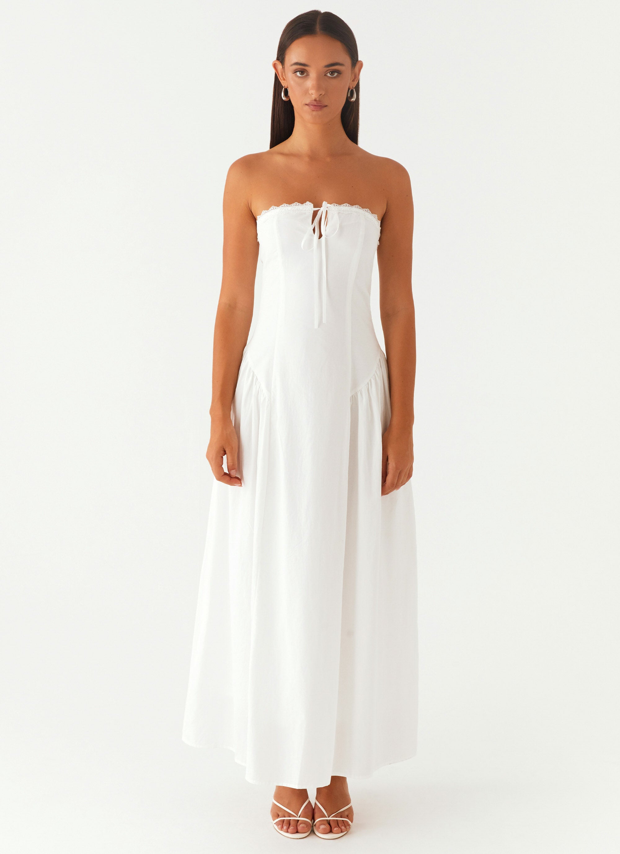 Burleigh Maxi Dress Ivory - Elegant Flowy Long Dress for Women, Perfect for Beach, Wedding & Summer Vacations