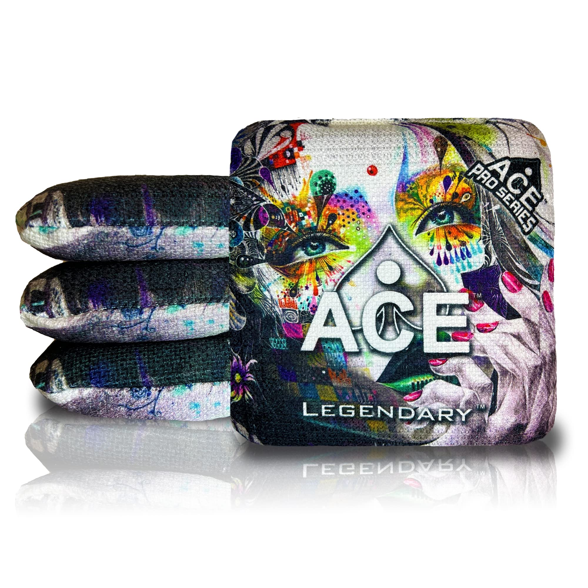 ACE Pro Cornhole Bags Set of 4 - Dual Sided All-Weather Slick Stick Bags with PRO Kit | Includes Optional Break-In Service & Carrying Case | Perfect for Backyard Games, Tailgating, and Outdoor Parties