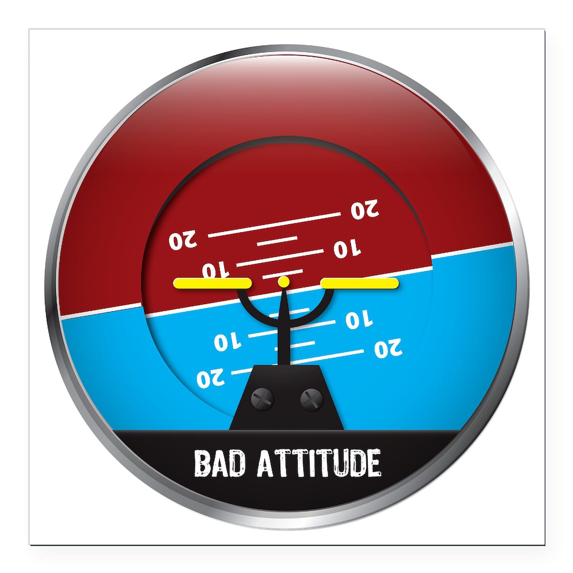 Bad Attitude Circle Square Car Magnet 3