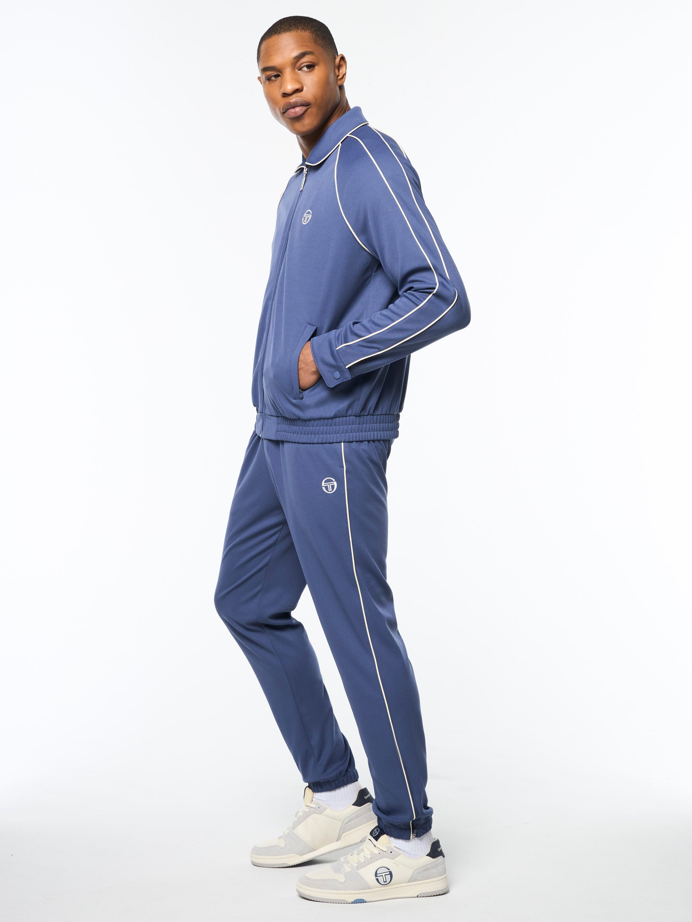 Ettore Men's Track Jacket - Lightweight Blue Indigo Running Jacket for Outdoor Sports & Casual Wear