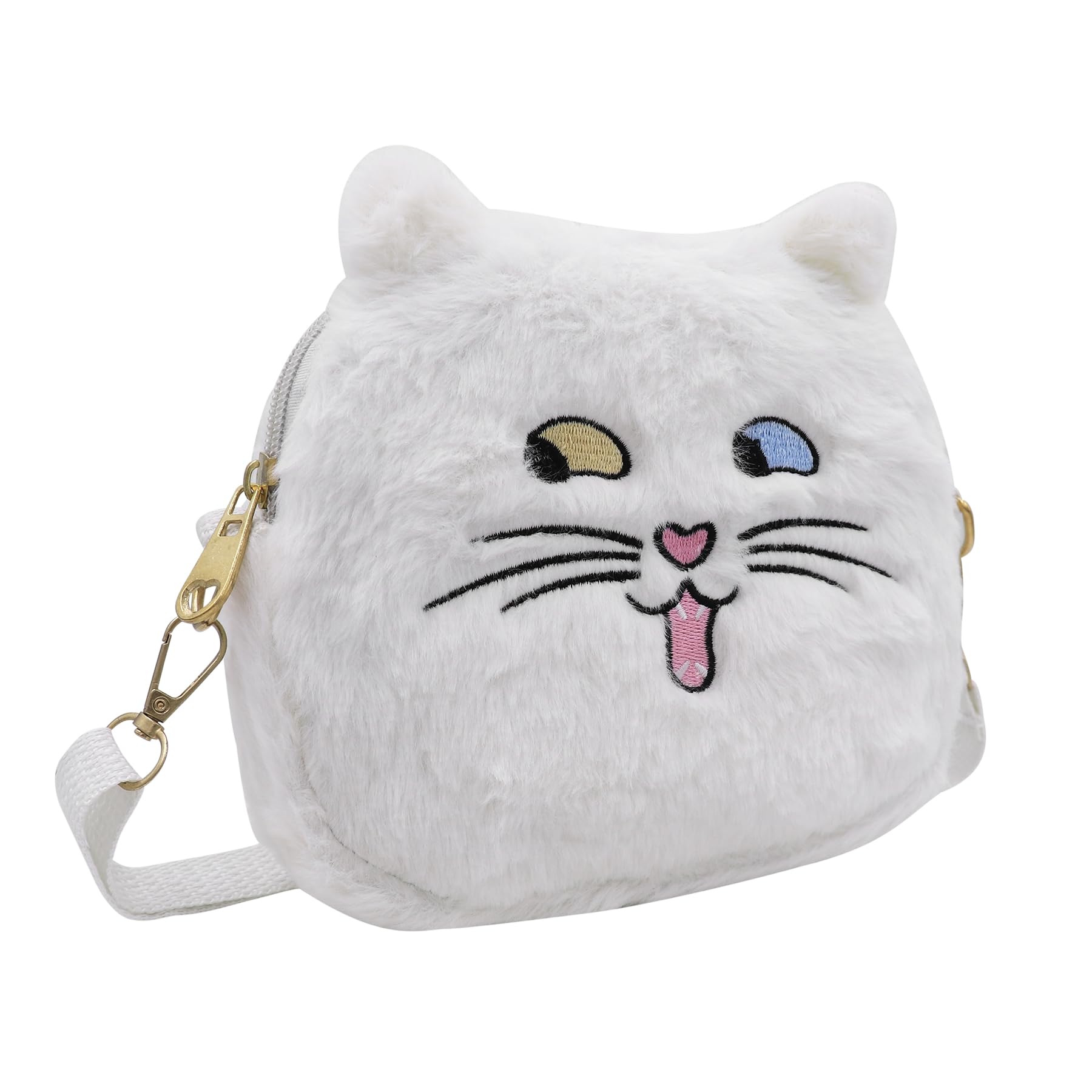 Adorable Pink Fluffy Cat Crossbody Purse - Small Plush Shoulder Bag for Women & Girls | Kawaii Animal Messenger Satchel | Perfect for Casual Outings, Cosplay & Anime Conventions