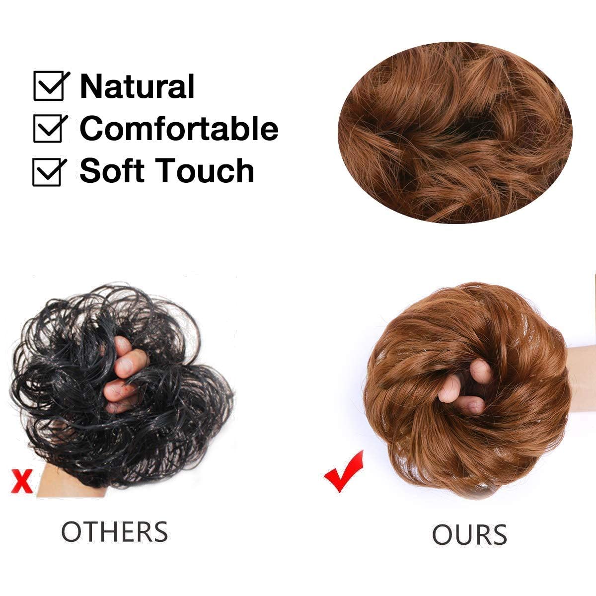 Curly Synthetic Messy Hair Bun Hair Scrunchies Extension - Perfect for Messy Bun Hairstyles, Ponytail Accessories & Everyday Hair Styling