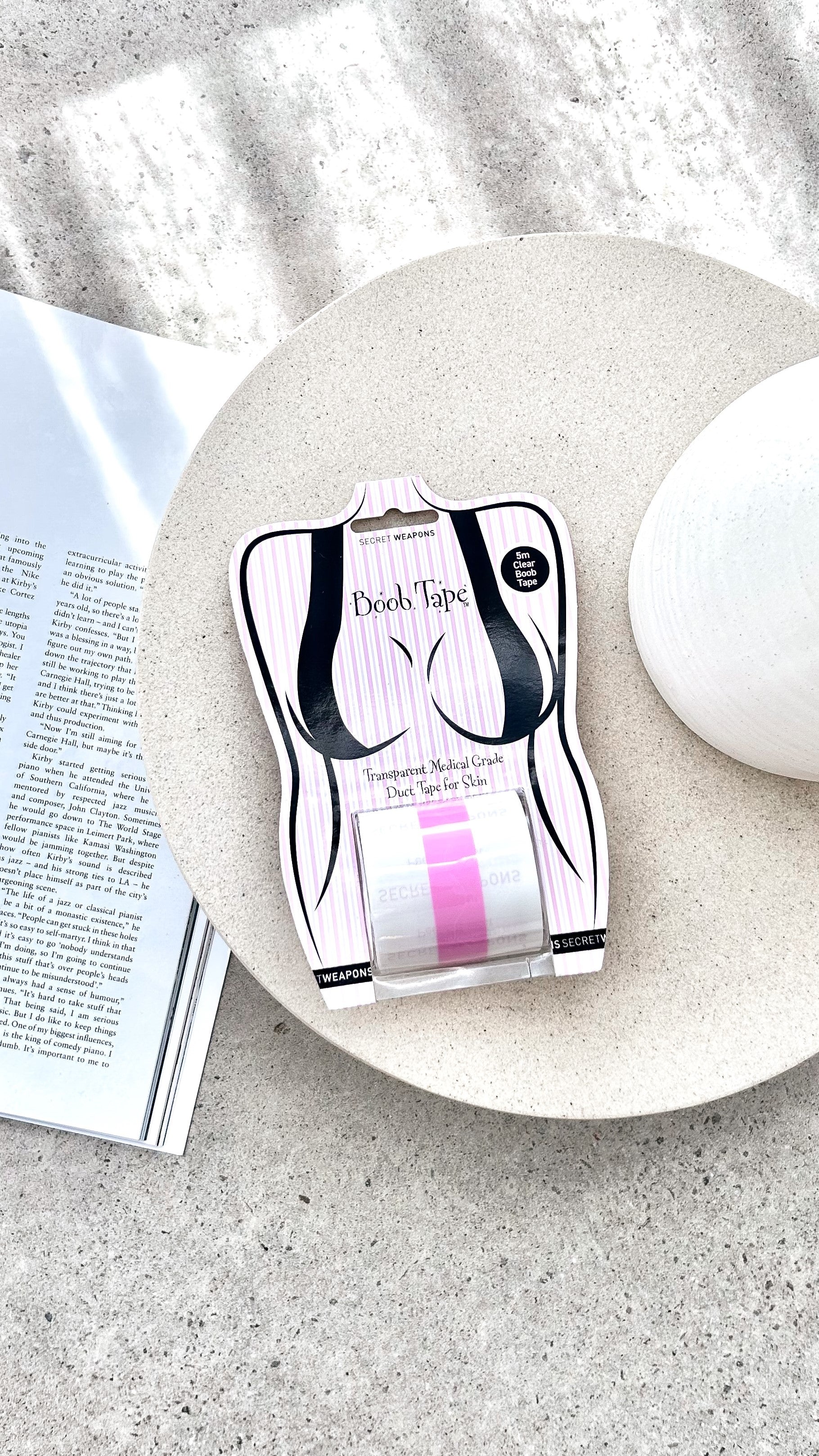Boob Tape - Totally Clear Adhesive Bra Tape for Invisible Support | Perfect for Backless Dresses, Strapless Tops & Swimwear