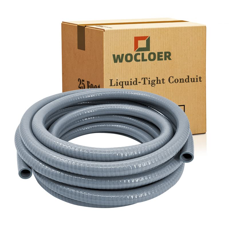 2 Inch 25 Foot Flexible PVC Non-Metallic Liquid-Tight Electrical Conduit - Waterproof Corrosion-Resistant Wiring Solution for Outdoor, Underground & Industrial Use