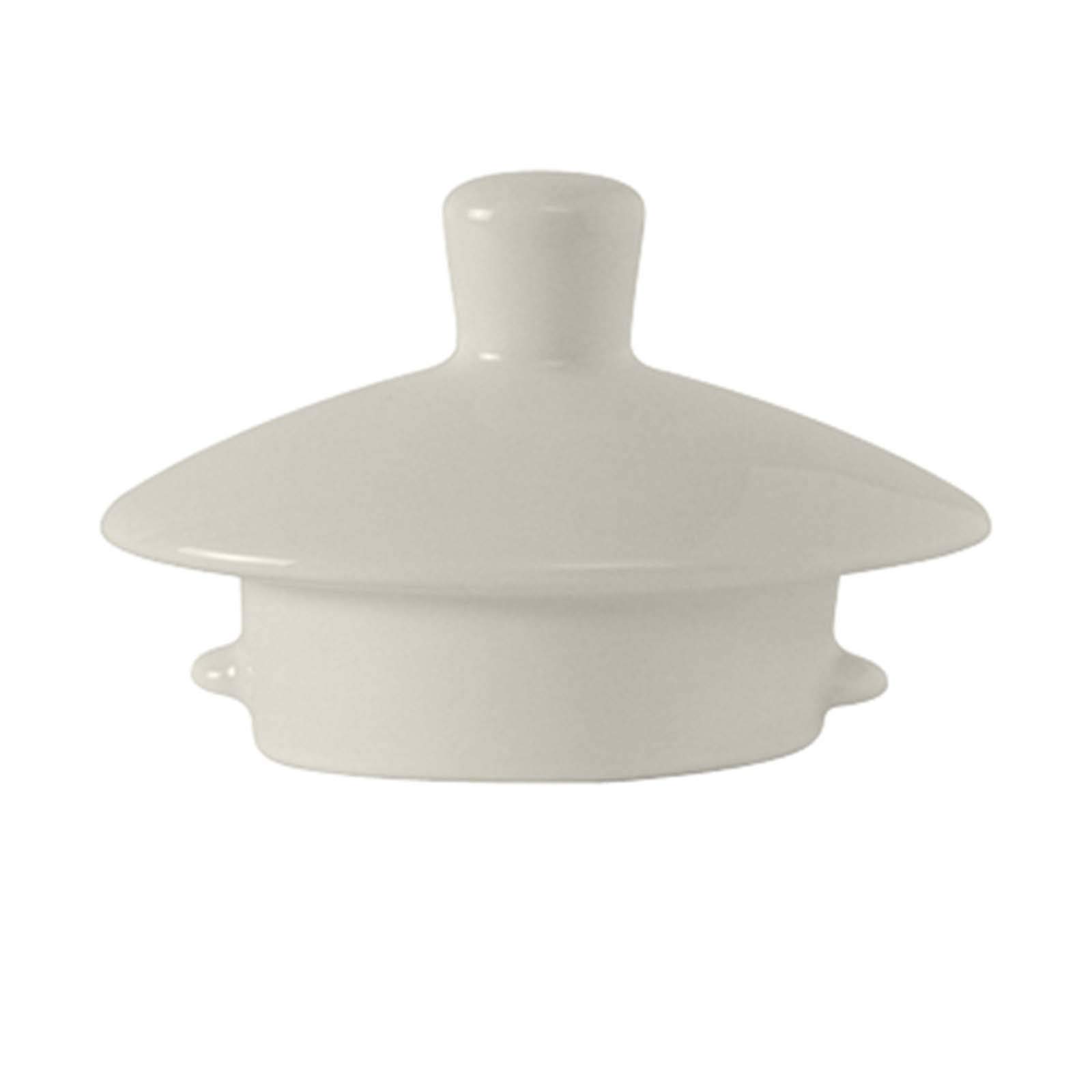 Tuxton AMU-101L Replacement Coffee Pot Lid - Compatible with AMU-101 Coffee Maker, Microwave & Dishwasher Safe, Oven Proof Ceramic Lid in Pearl White (Pack of 12) - Perfect for Home, Office or Restaurant Use