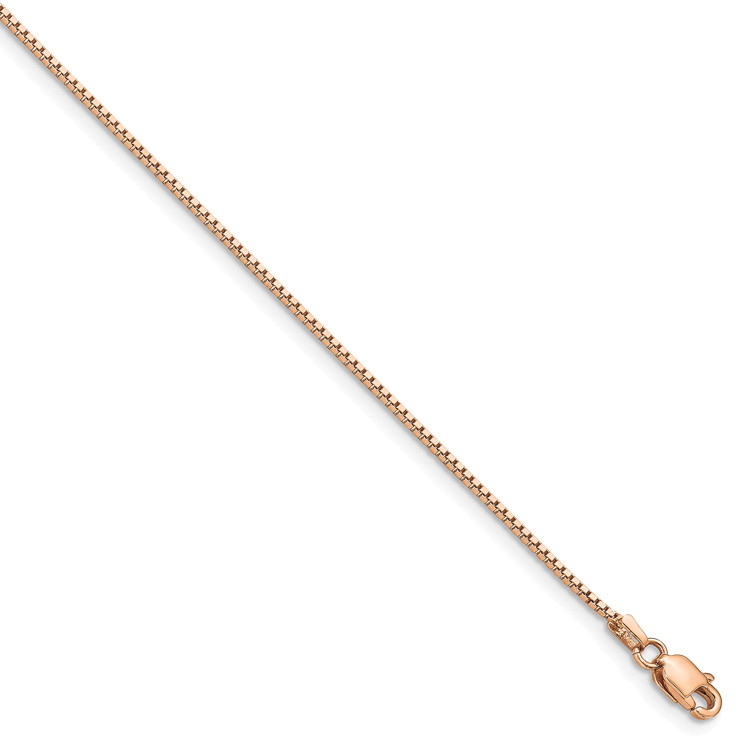 14K Rose Gold 0.95mm Box Chain Necklace - Dainty Delicate Jewelry for Women, Gift for Her, Everyday Wear & Special Occasions