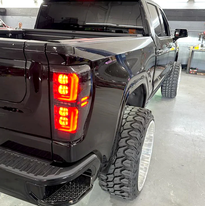 GMC Sierra 1500 2019-2023 LED Tail Lights - Smoked OLED Replacement for OEM Halogen - Upgrade for Better Visibility & Style | Perfect for Night Driving & Custom Truck Builds