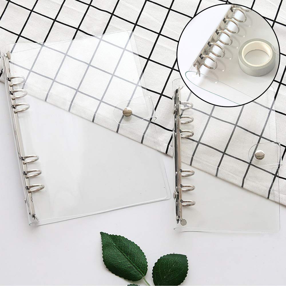 2 Pack A5 Clear Soft PVC Notebook Covers - Refillable Loose Leaf Binder for Personal Planner, Journal, School & Office Organization (Transparent, Durable) - Perfect for Students, Professionals & Home Use