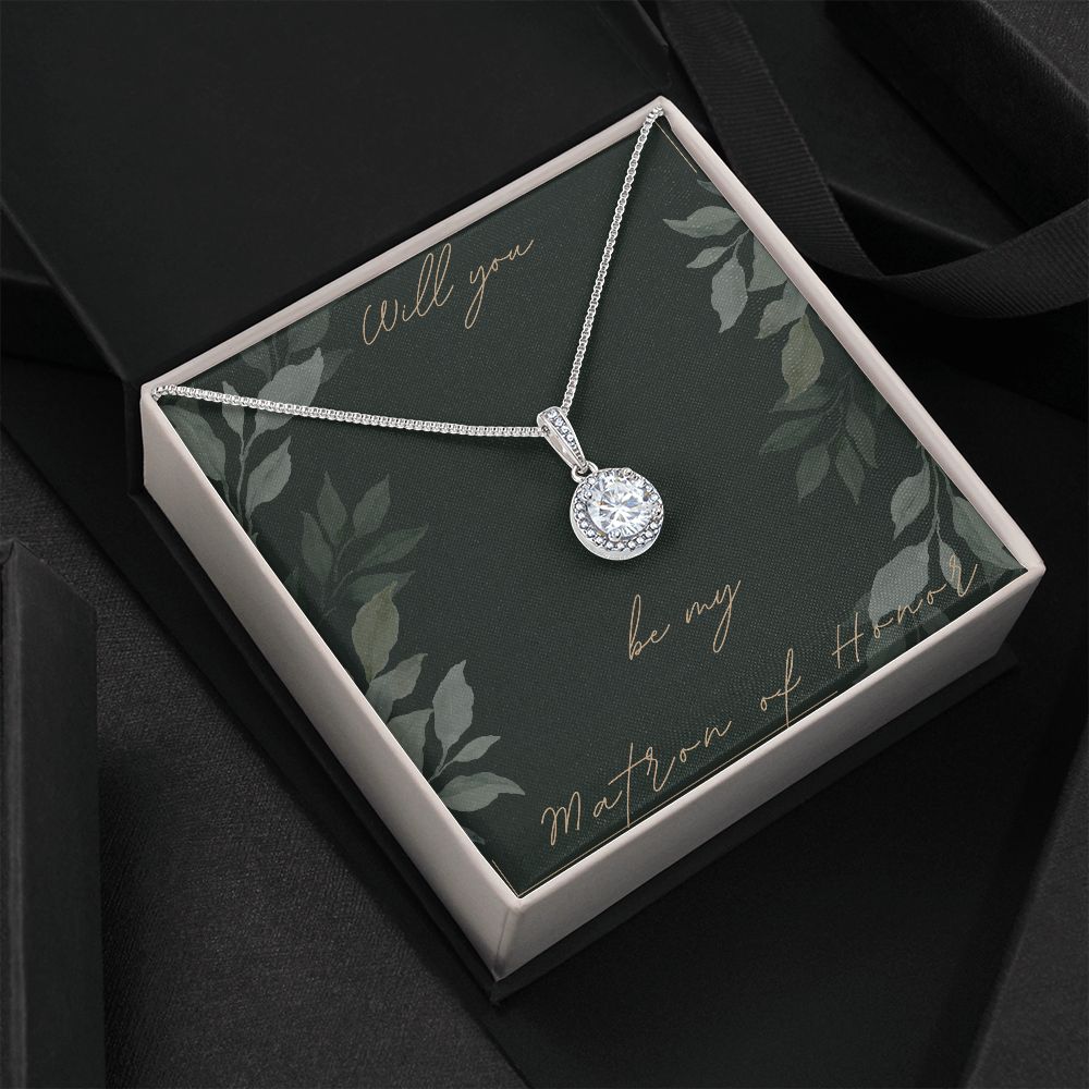 Elegant Matron of Honor Necklace - Unique Bridal Party Gift for Wedding - Perfect for Bridesmaids, Maid of Honor & Special Occasions
