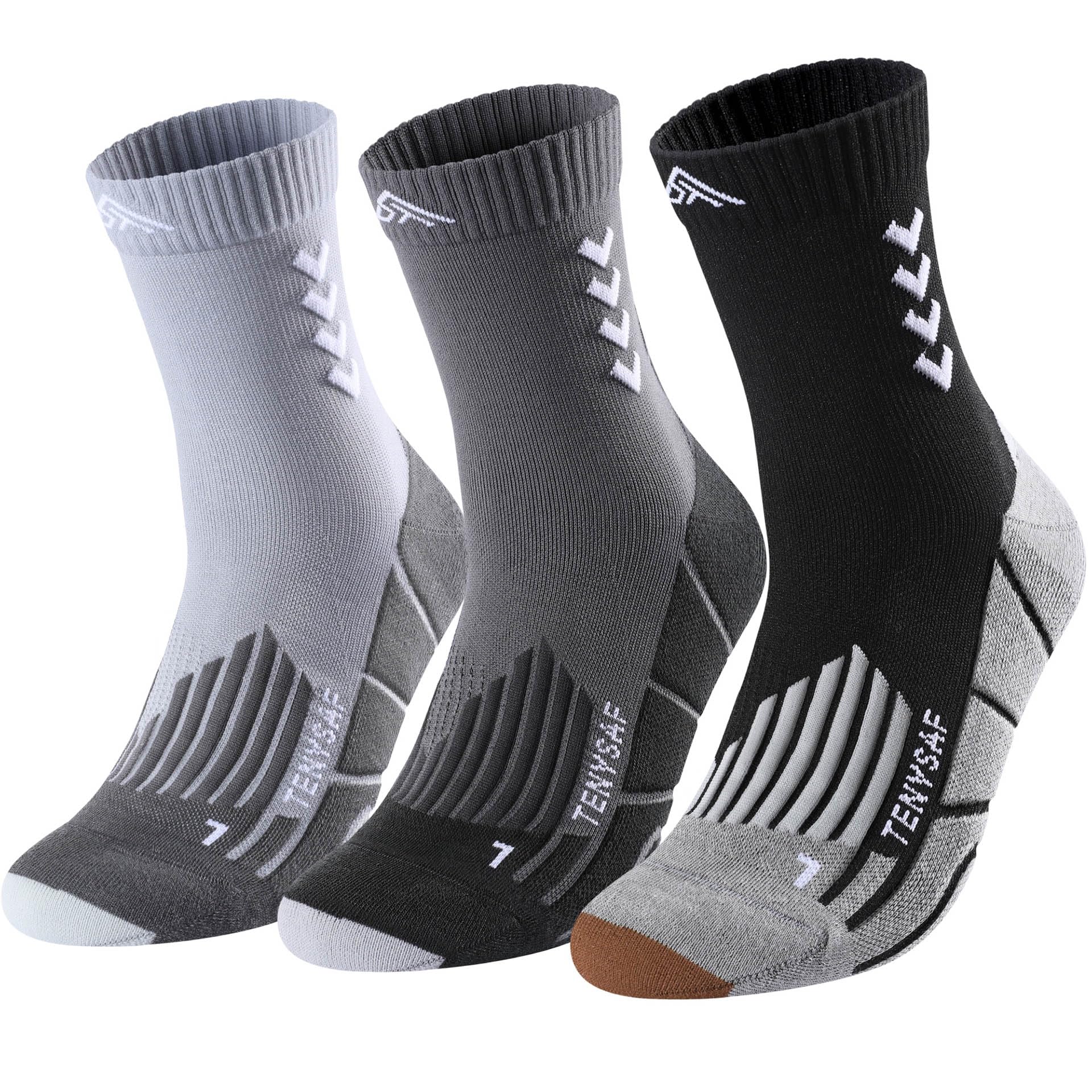 Compression Crew Running Socks for Men & Women - 3 Pairs Breathable Athletic Socks with Cushion for Hiking, Basketball & Sports | Perfect for Workouts, Outdoor Activities & Daily Wear