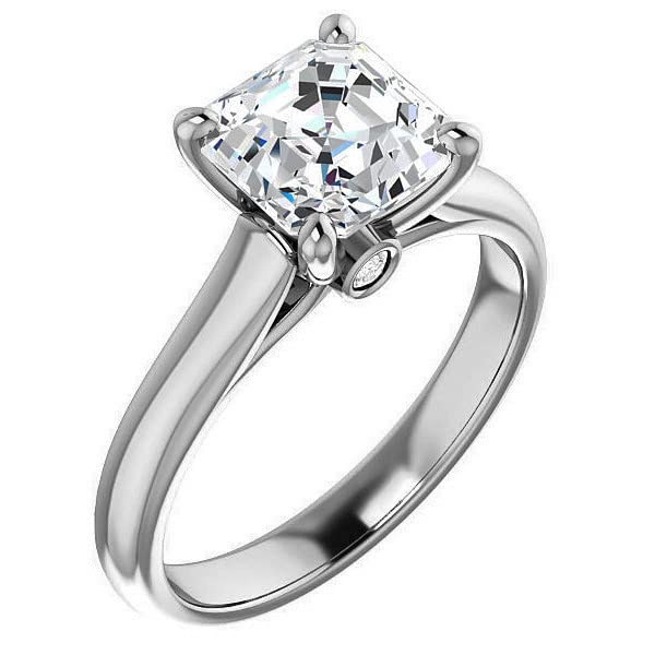 5 CT Asscher Cut Colorless Moissanite Engagement Ring - Vintage Antique Wedding Band for Women, Diamond Alternative Solitaire Halo Ring in Gold/Silver - Perfect Anniversary Gift for Brides, Fiancées & Wives (Ideal for Proposals, Weddings & Special Occasions)