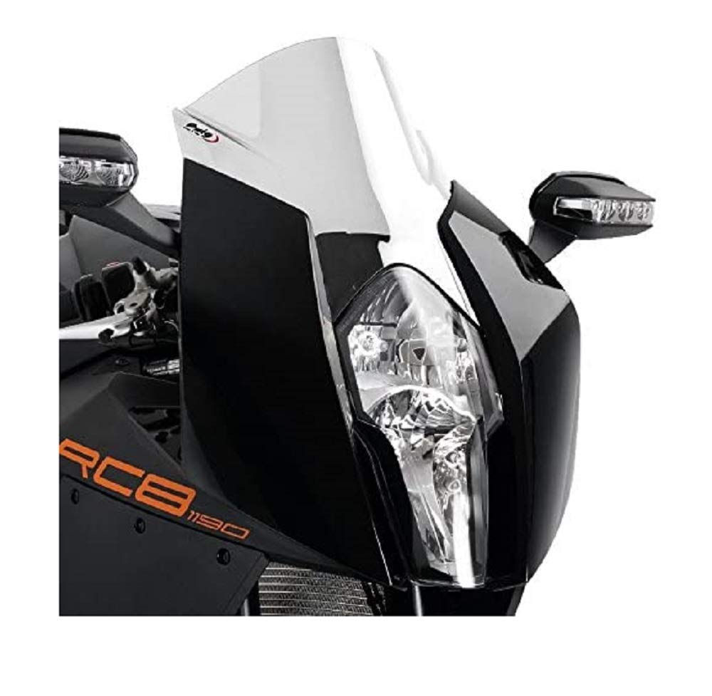 Puig 4944W Clear Racing Windscreen - High-Quality Motorcycle Windshield for Sport Bikes - Perfect for Street Racing & Long-Distance Riding
