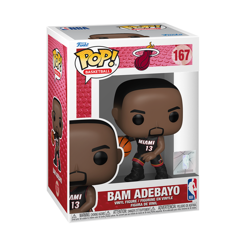 Bam Adebayo Funko Pop NBA Basketball Figure #167 with Protector Case - Perfect for Collectors, Fans, and Sports Memorabilia Displays