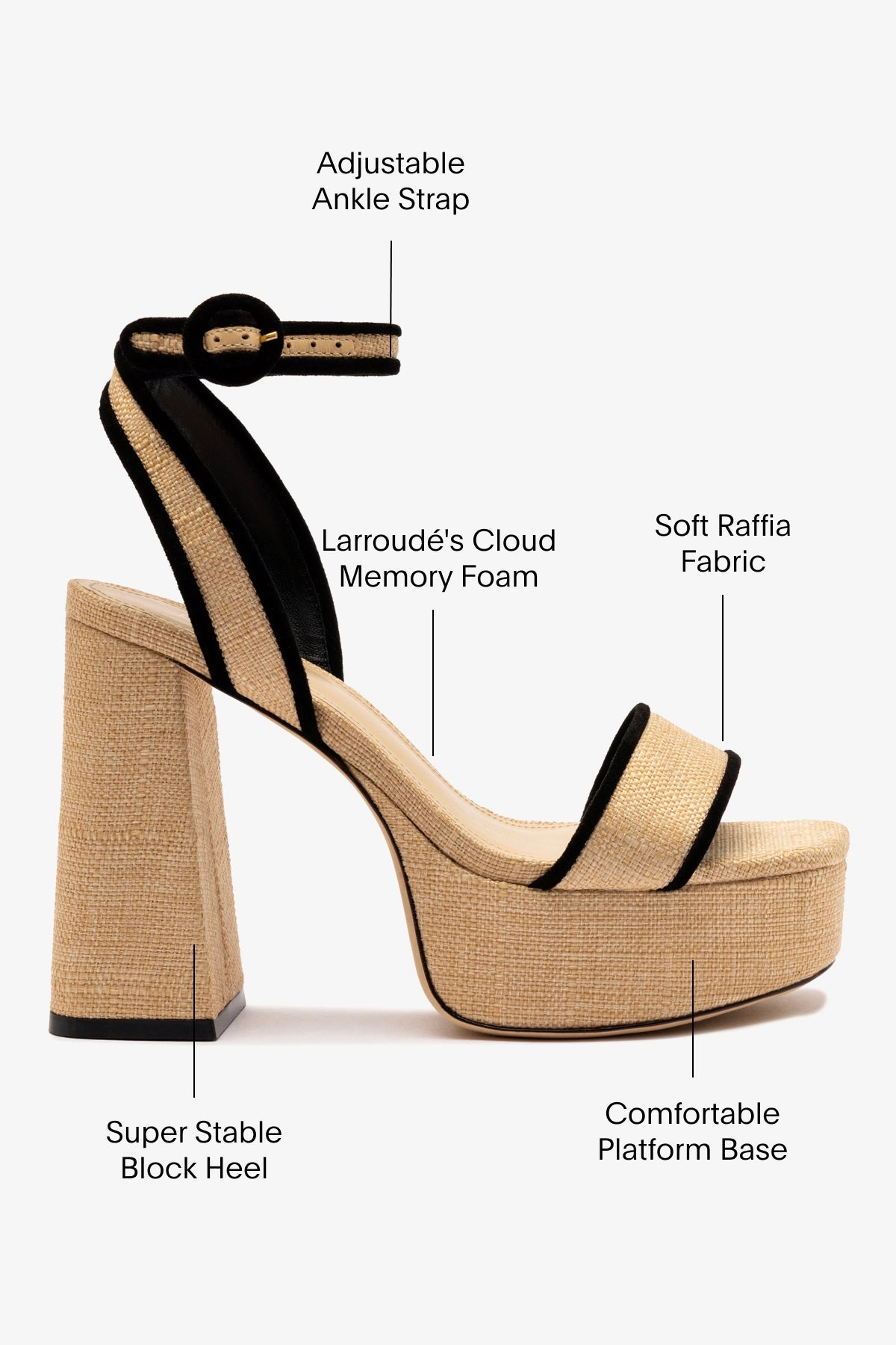 Beige Raffia Dolly Sandal with Black Trimming - Women's Summer Casual Shoes for Beach, Vacation, and Everyday Wear