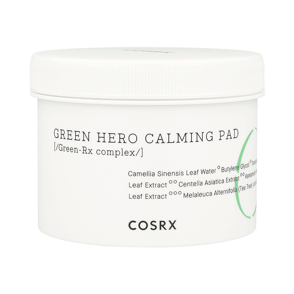 COSRX One Step Green Hero Calming Pads - 70 Count | Korean Exfoliating Pads for Sensitive Skin | Alcohol-Free, Soothing Facial Toner Pads for Acne & Redness Relief | Perfect for Daily Skincare Routine & Travel