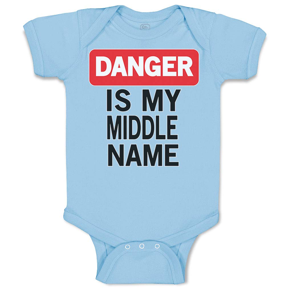 Funny Baby Bodysuit - 'Danger Is My Middle Name' Cute Cotton Onesie for Boys & Girls | Perfect for Playtime, Parties & Photo Shoots